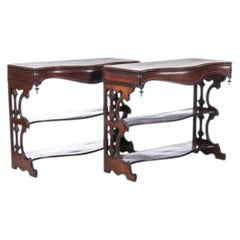 Pair of romantic consoles in vine wood - 19th century