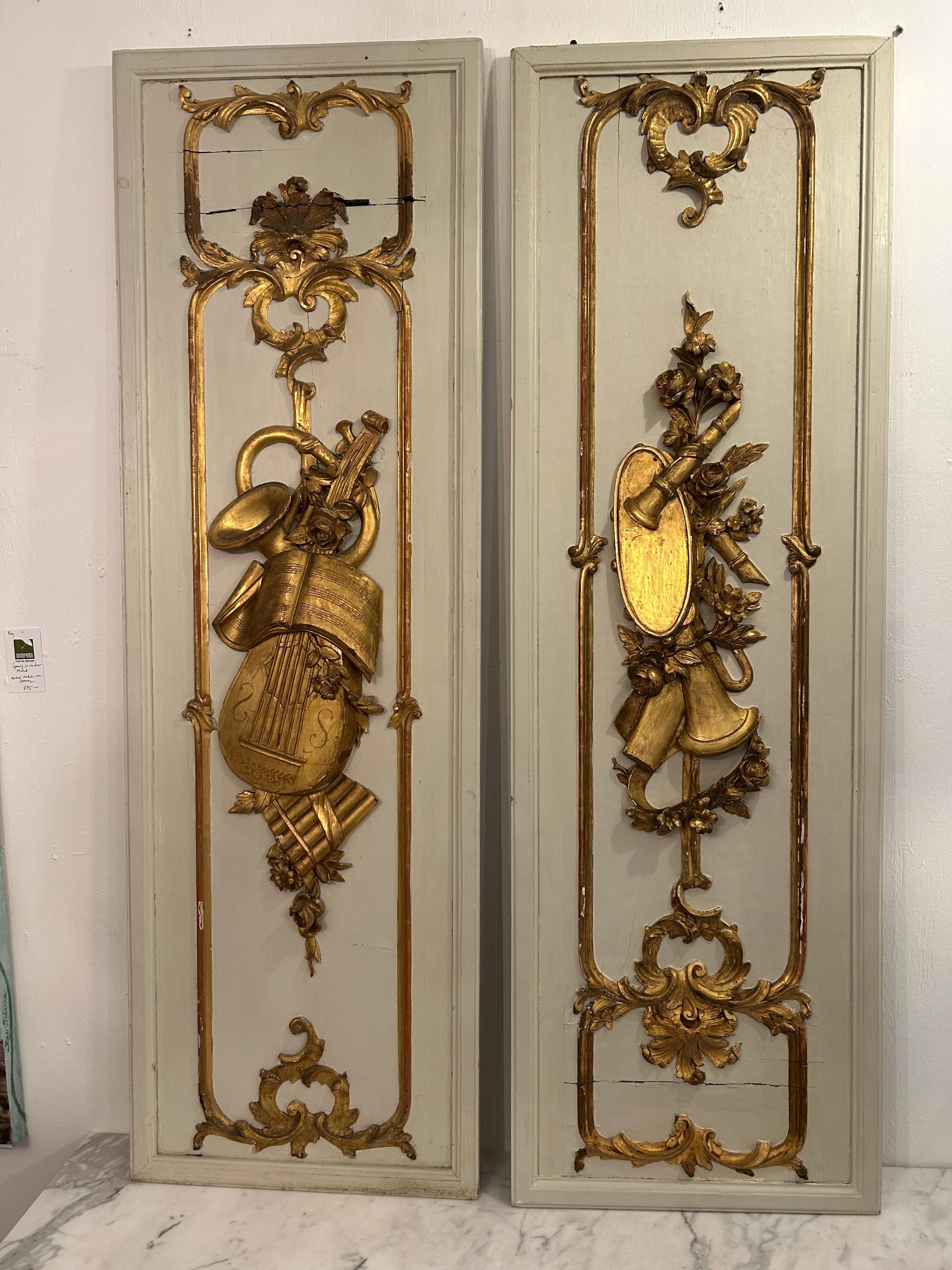Par de Paneles de Chateau Franceses Románticos Rococo Ornamentados en venta 10