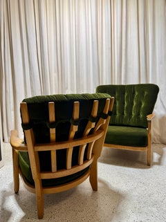 Pair of Romeo & Juliet Oak Armchairs by Guillerme et Chambron for Votre Maison