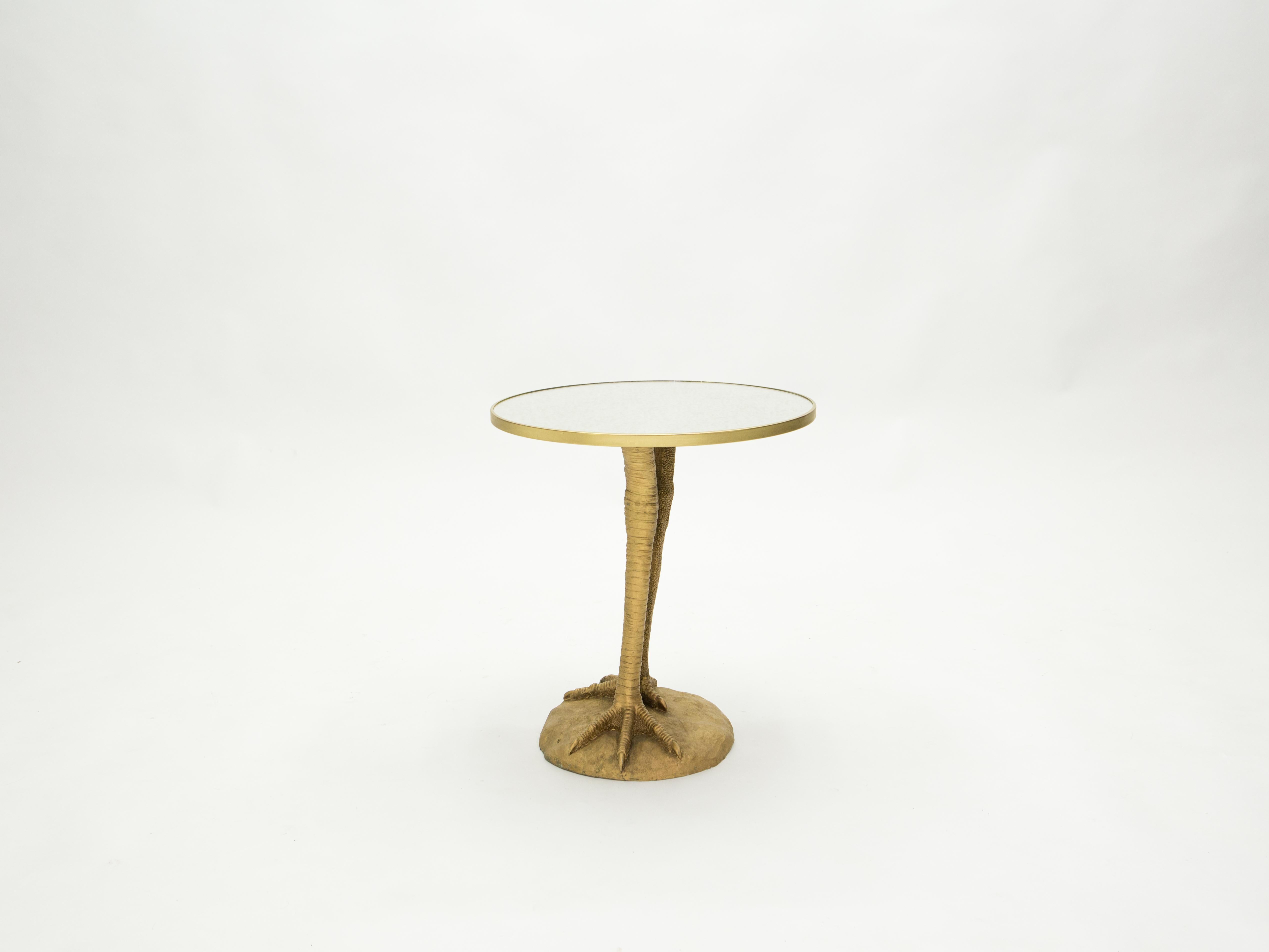 Pair of Romeo Paris Resin Ostrich Legs Gueridon Tables, 1970s 4