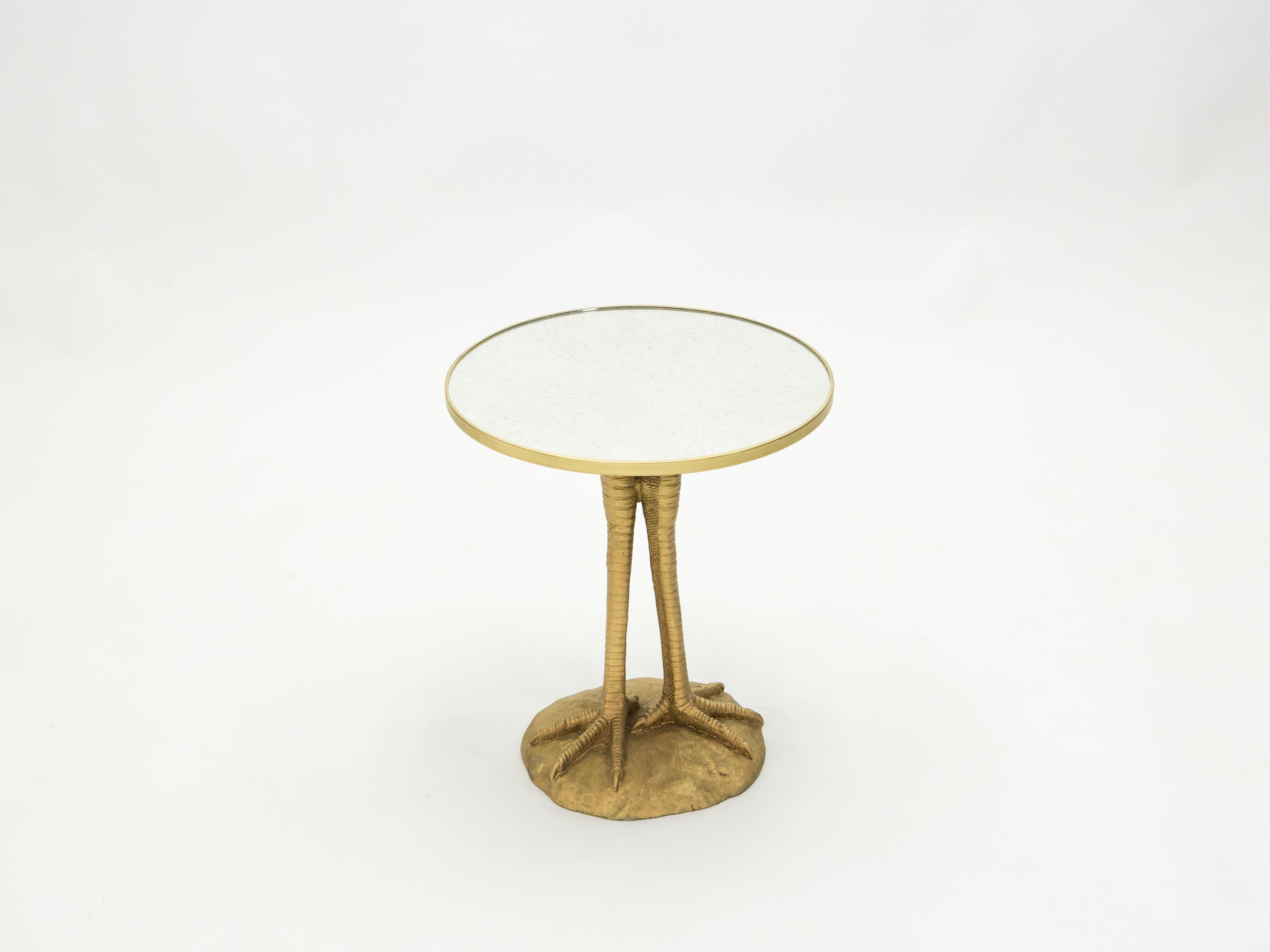 Pair of Romeo Paris Resin Ostrich Legs Gueridon Tables, 1970s 3