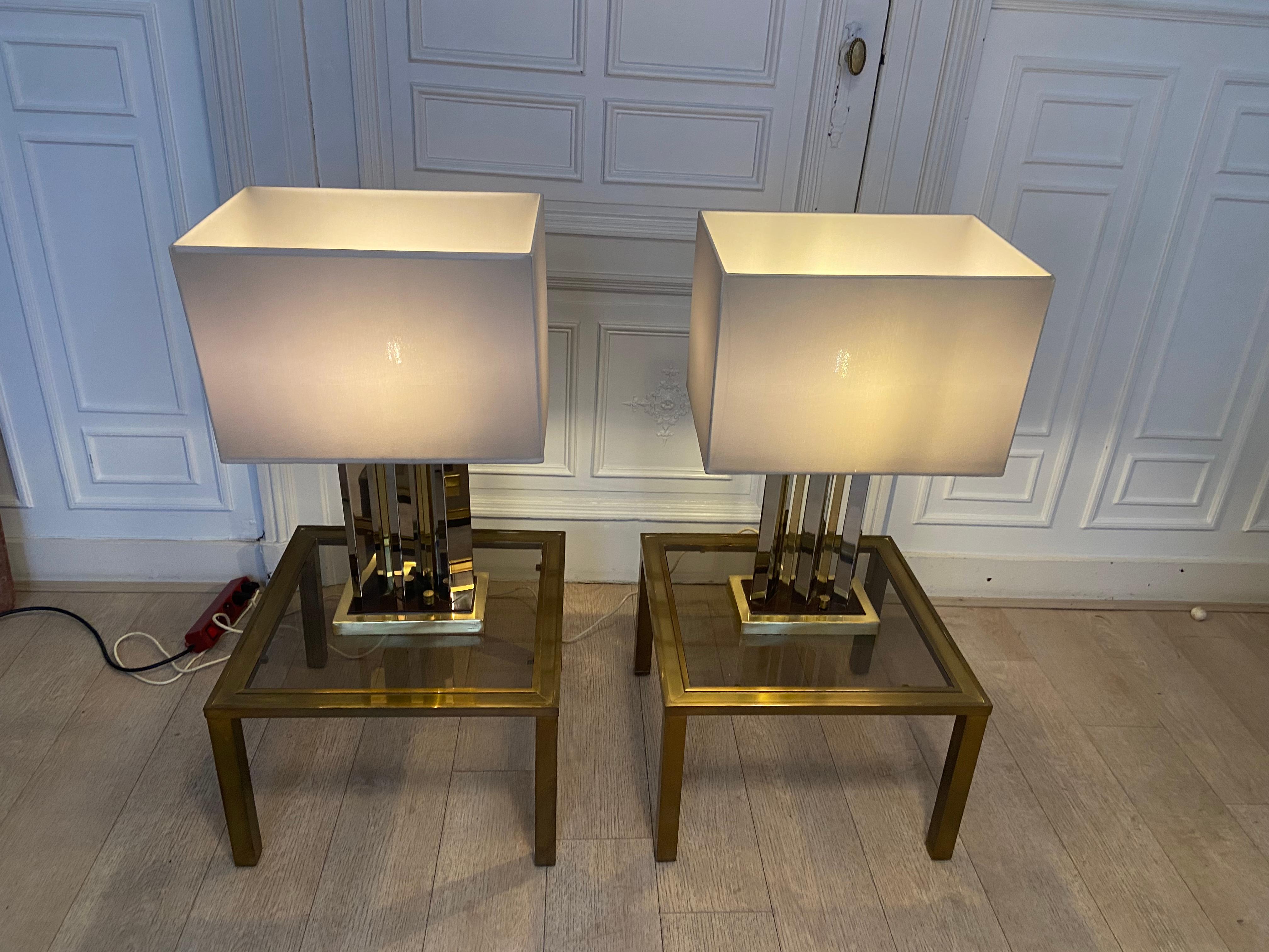 italien Paire de lampes Romeo Rega, signées en vente