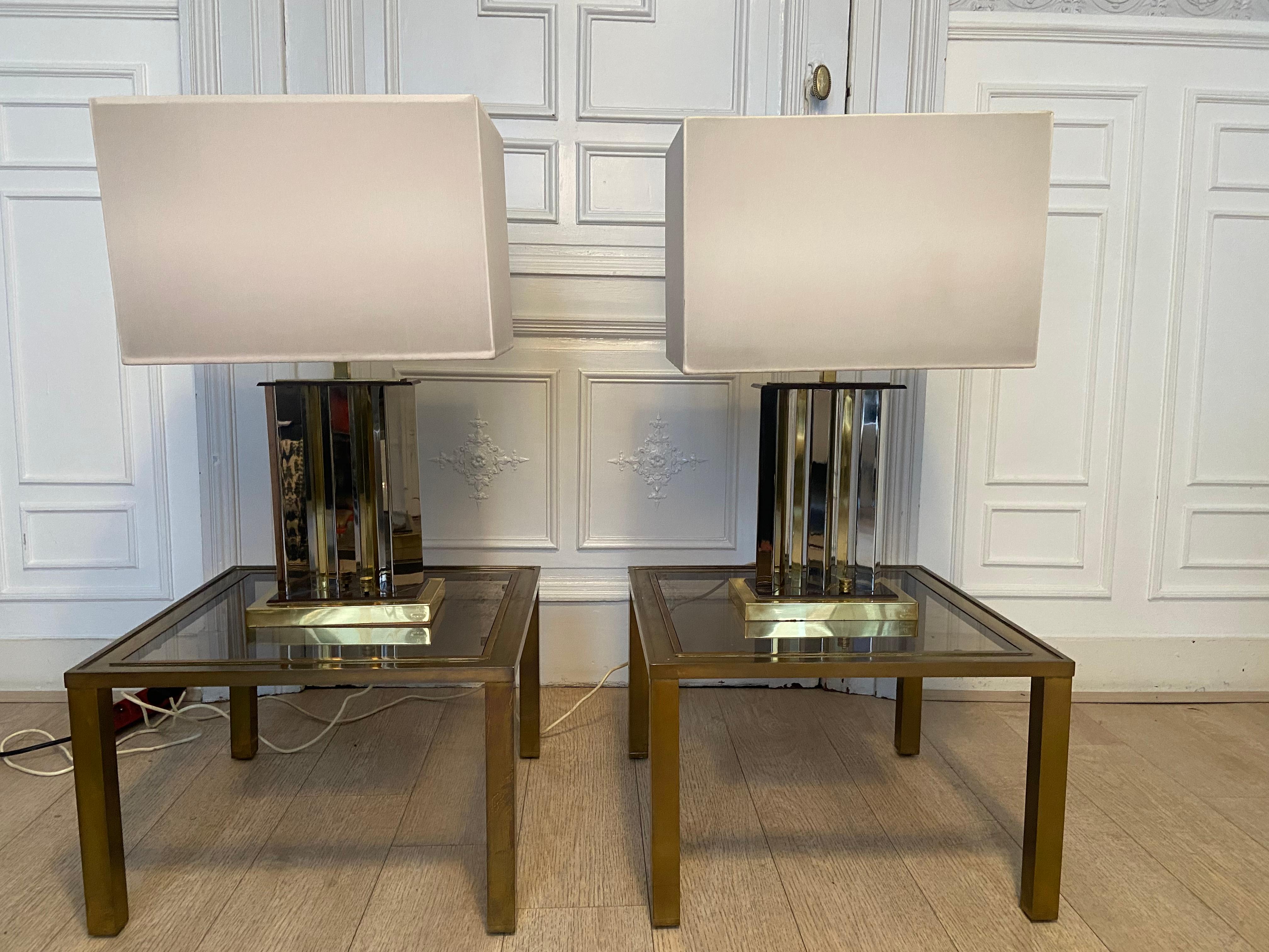20ième siècle Paire de lampes Romeo Rega, signées en vente