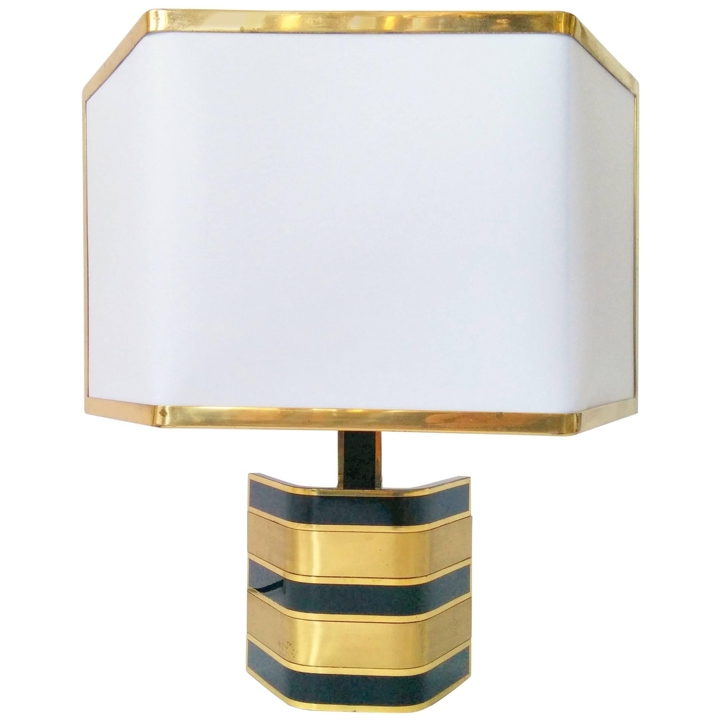 Pair of Romeo Rega Solid Brass Table Lamp, 1970s, Italia 2