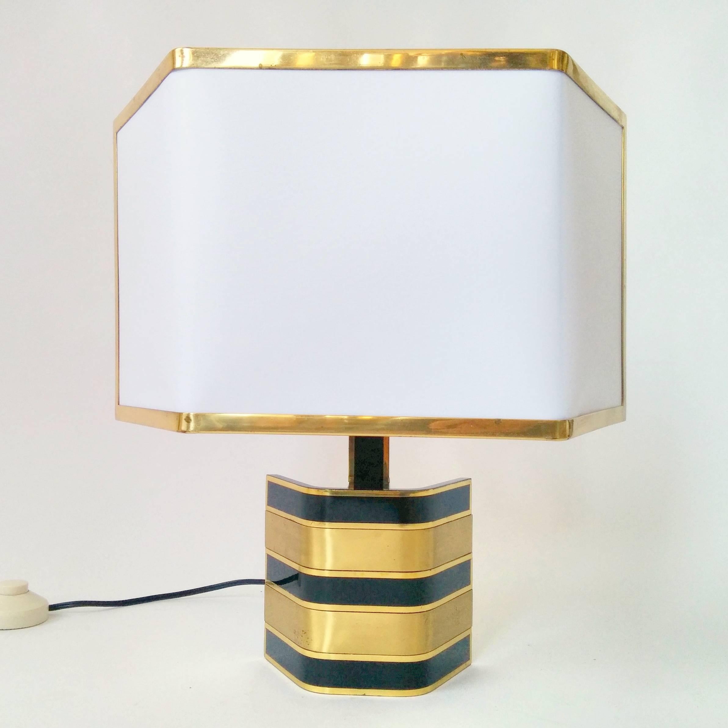 Pair of Romeo Rega Solid Brass Table Lamp, 1970s, Italia 5