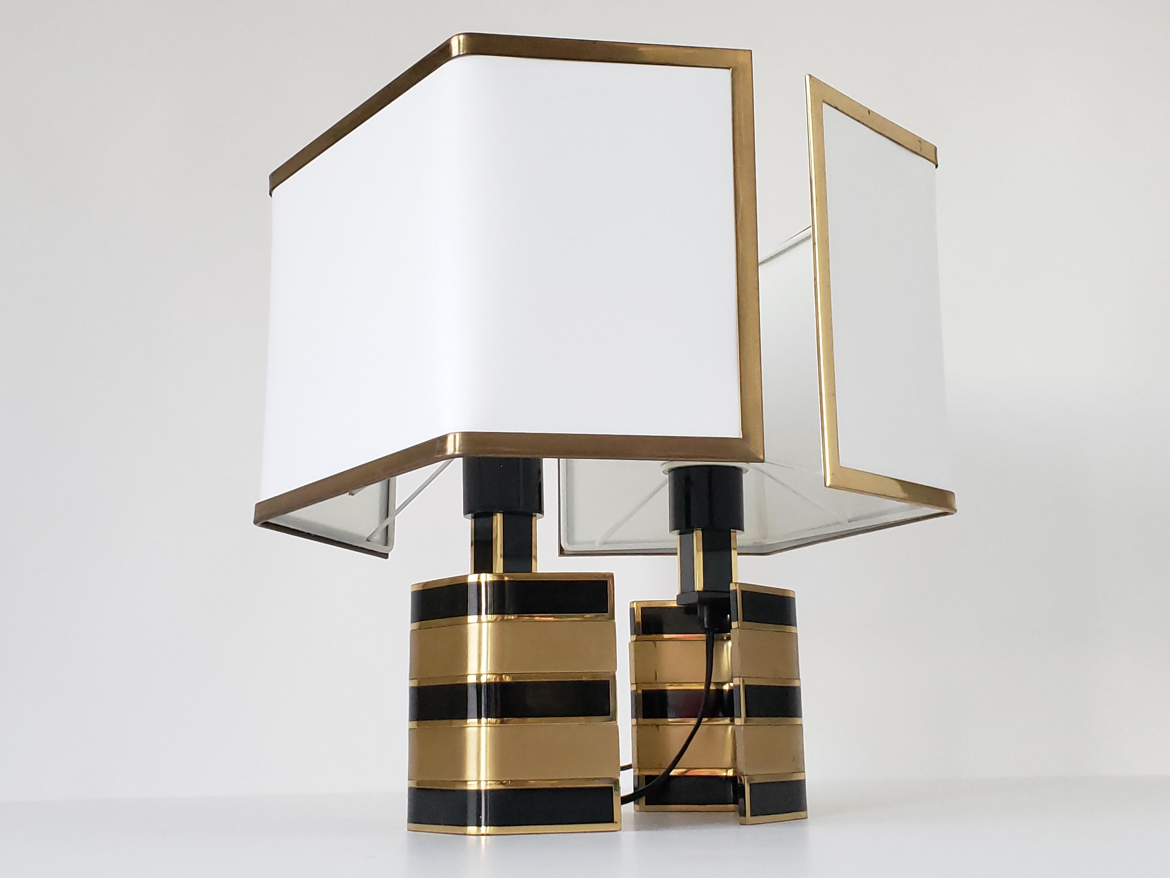 Pair of Romeo Rega Solid Brass Table Lamp, 1970s, Italia 6