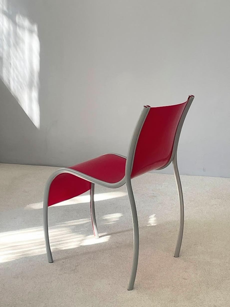 Italian Pair of Ron Arad Red FPE Side chairs Kartell Italy  For Sale