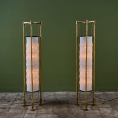 Pair of Ronald Cecil Sportes Bamboo Floor Lamps