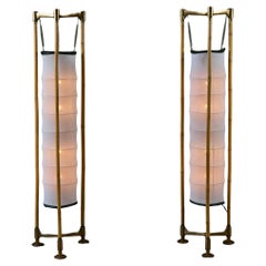 Pair of Ronald Cecil Sportes Bamboo Floor Lamps