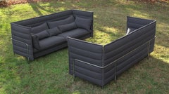 Pair of Ronan & Erwan Bouroullec for Vitra 3-Seat Alcove Sofa in Volo Mid-Grey