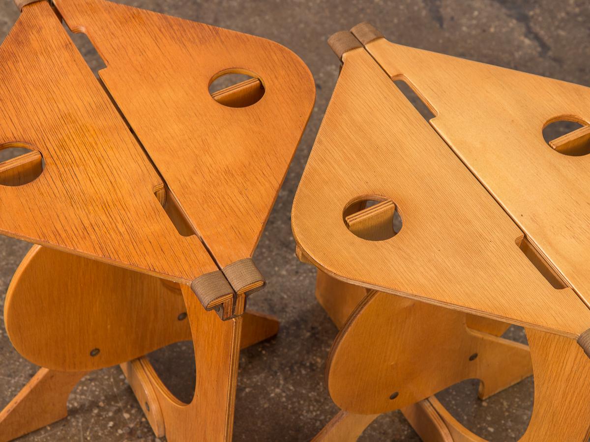 American Pair of Rooster Folding Stools by Barry Simpson for Dirt Road