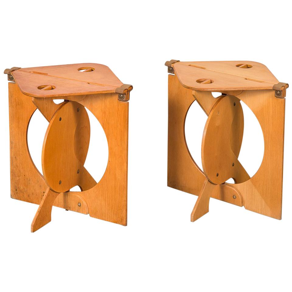 Pair of Rooster Folding Stools by Barry Simpson for Dirt Road
