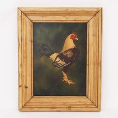 Pair of Rooster Paintings on Board