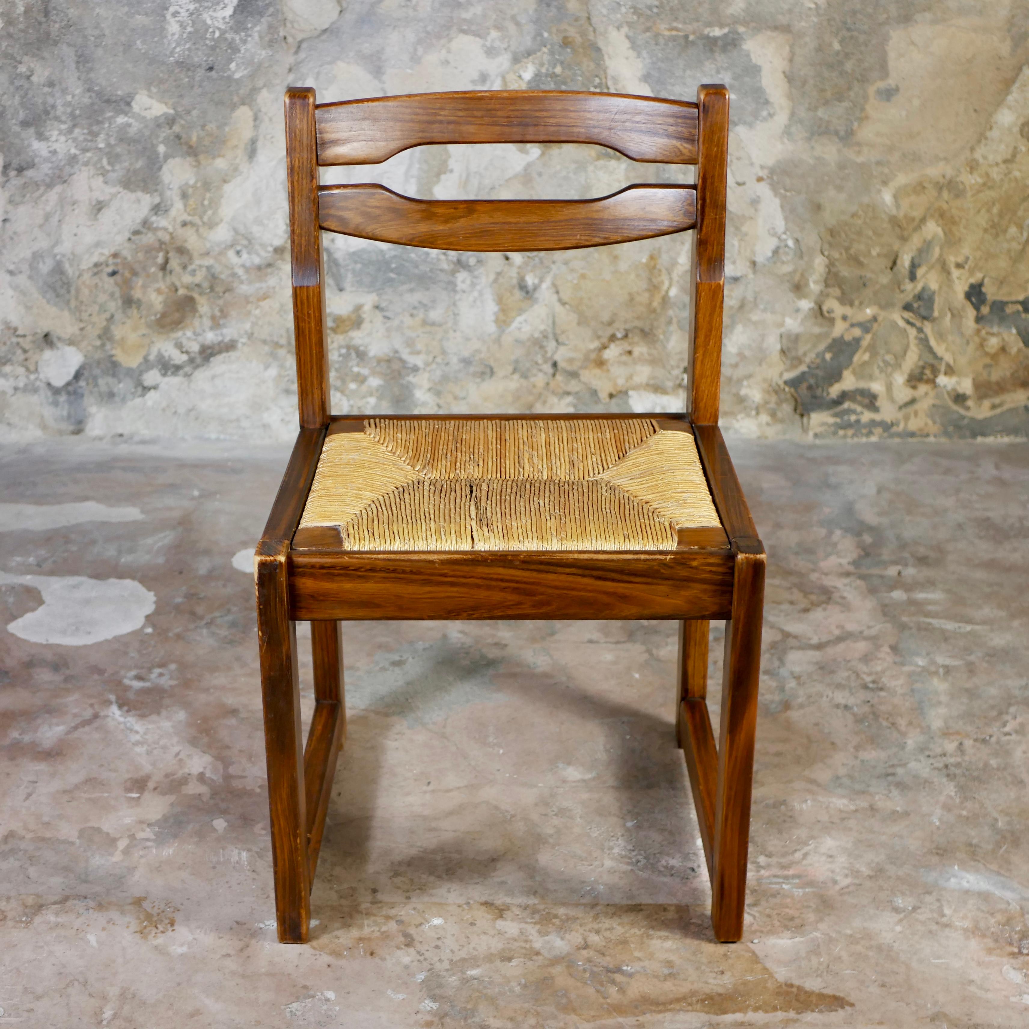 Paar Sessel aus Seil und Ulmenholz im Stil von Maison Regain, Frankreich, 1970er Jahre im Angebot 4
