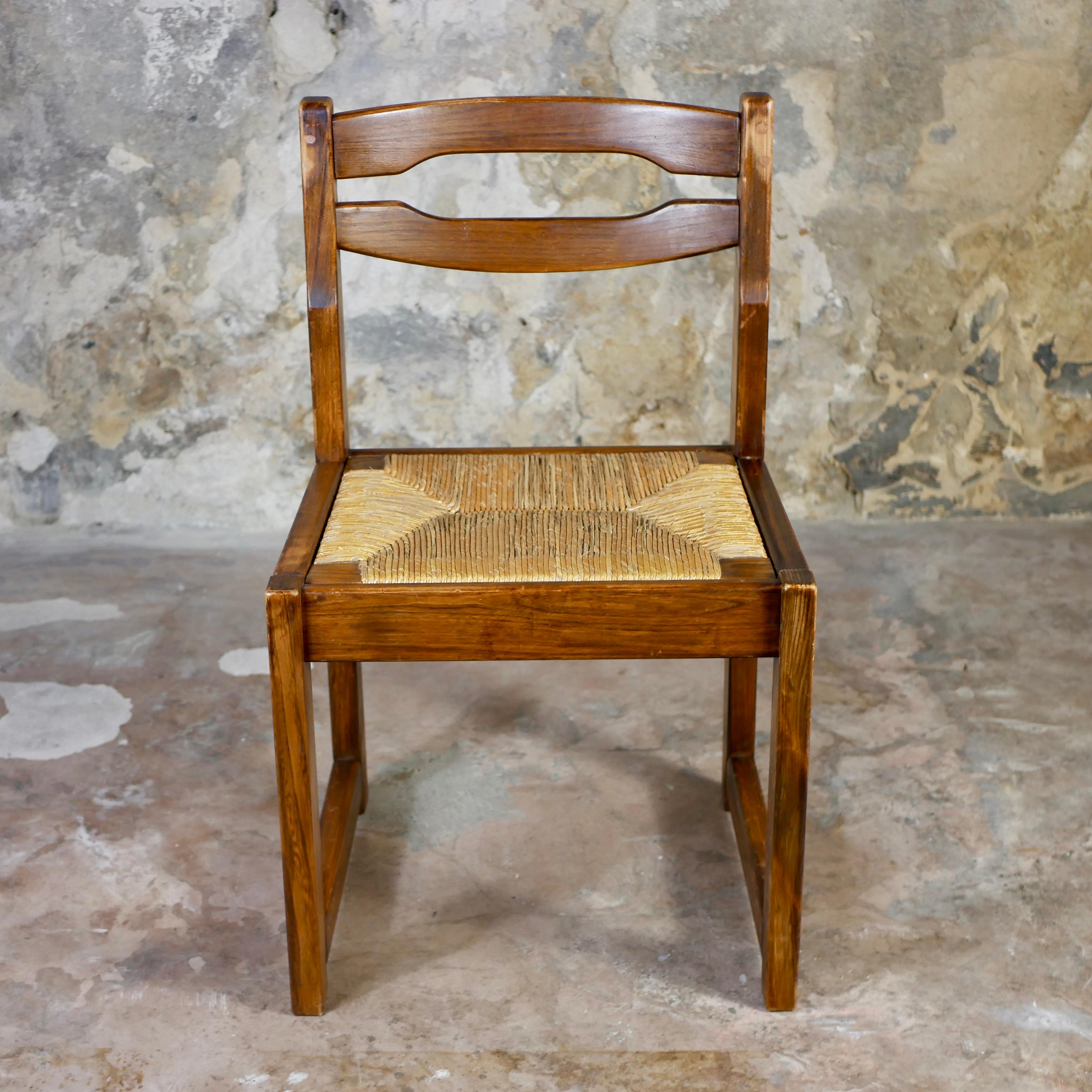 Paar Sessel aus Seil und Ulmenholz im Stil von Maison Regain, Frankreich, 1970er Jahre im Angebot 8