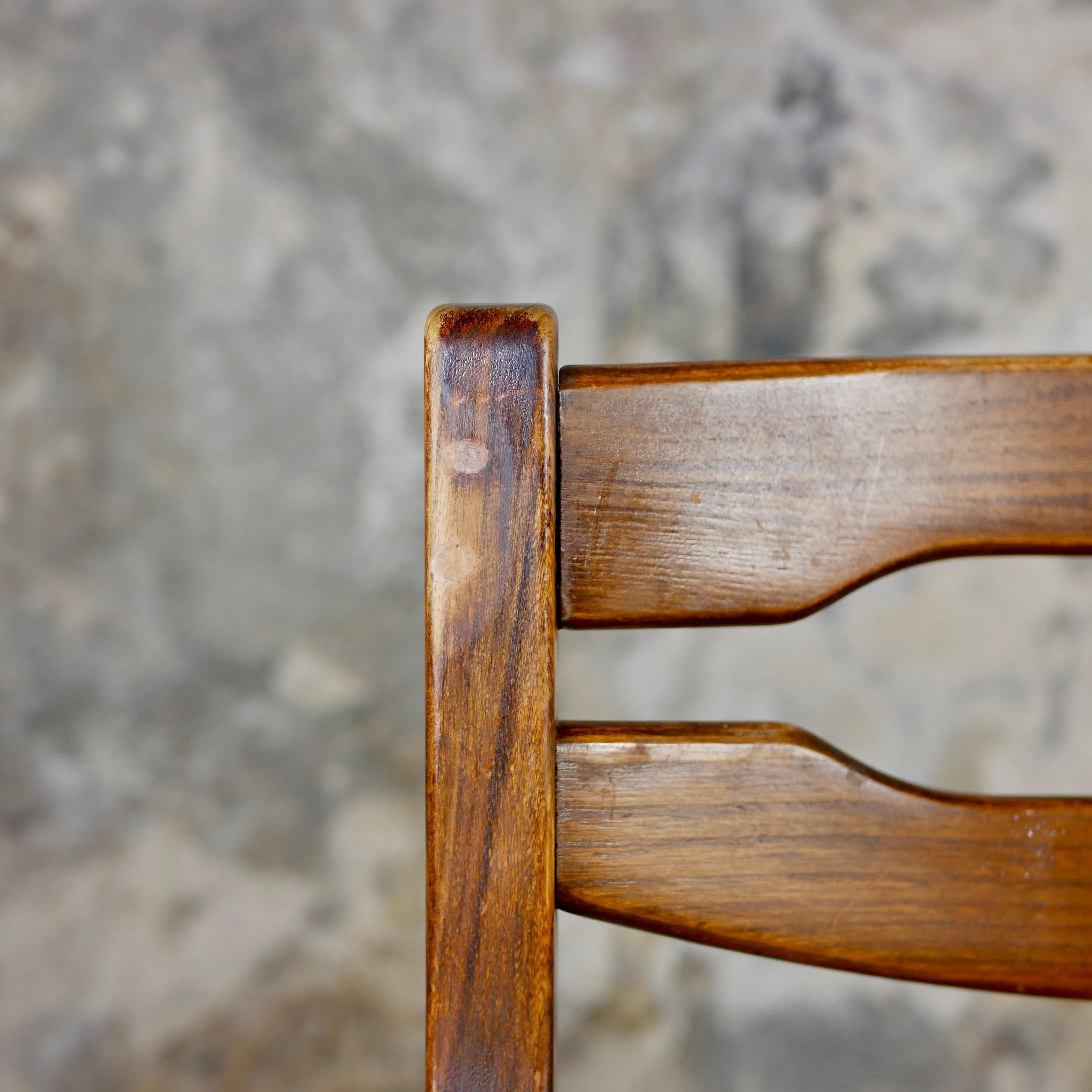 Paar Sessel aus Seil und Ulmenholz im Stil von Maison Regain, Frankreich, 1970er Jahre im Angebot 2