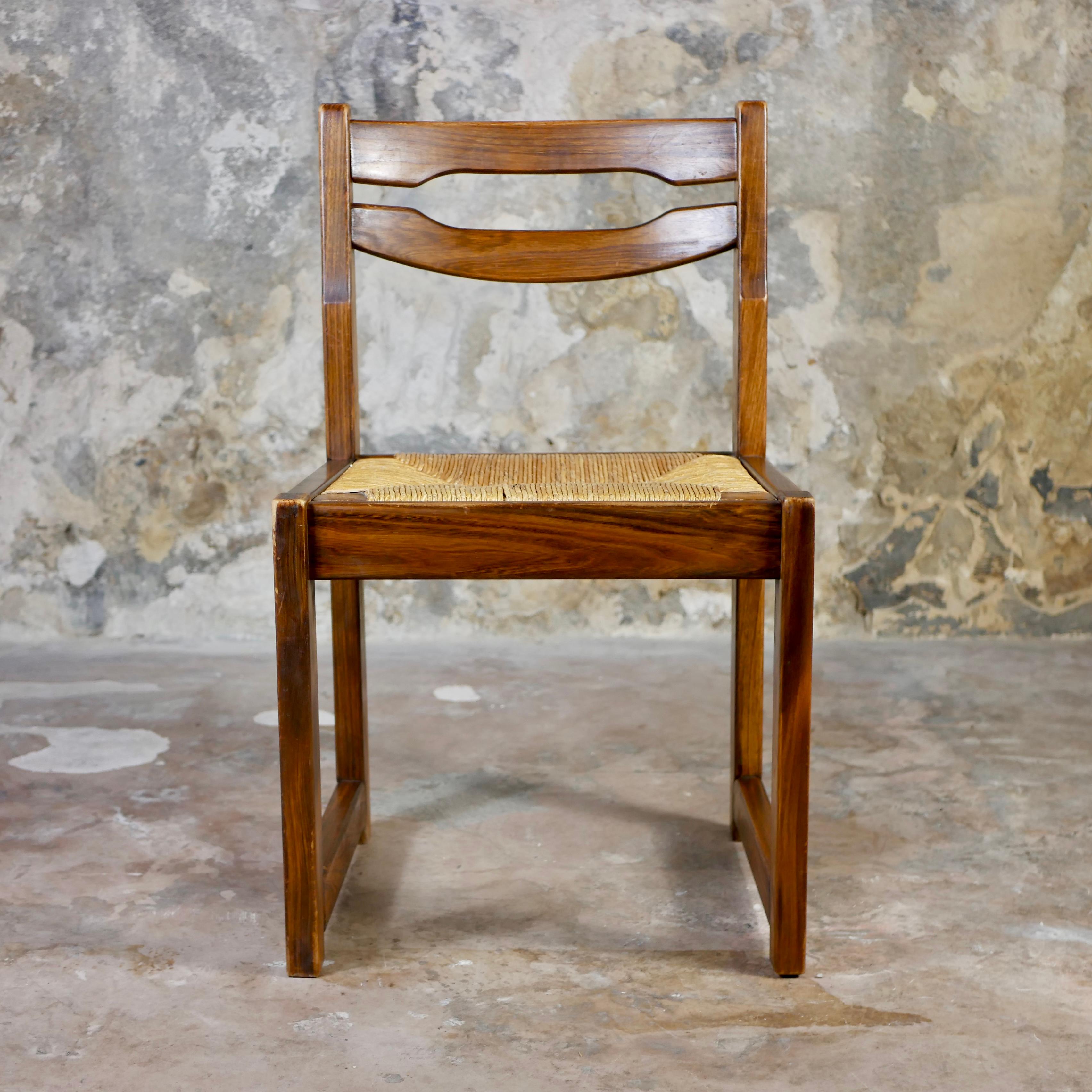 Paar Sessel aus Seil und Ulmenholz im Stil von Maison Regain, Frankreich, 1970er Jahre im Angebot 3