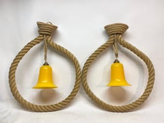 Coppia di ciondoli in corda e vetro di Audoux-Minet