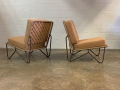 Paire de chaises-pantoufles en corde et en fer