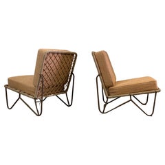 Pair of Rope and Iron Slipper Chairs