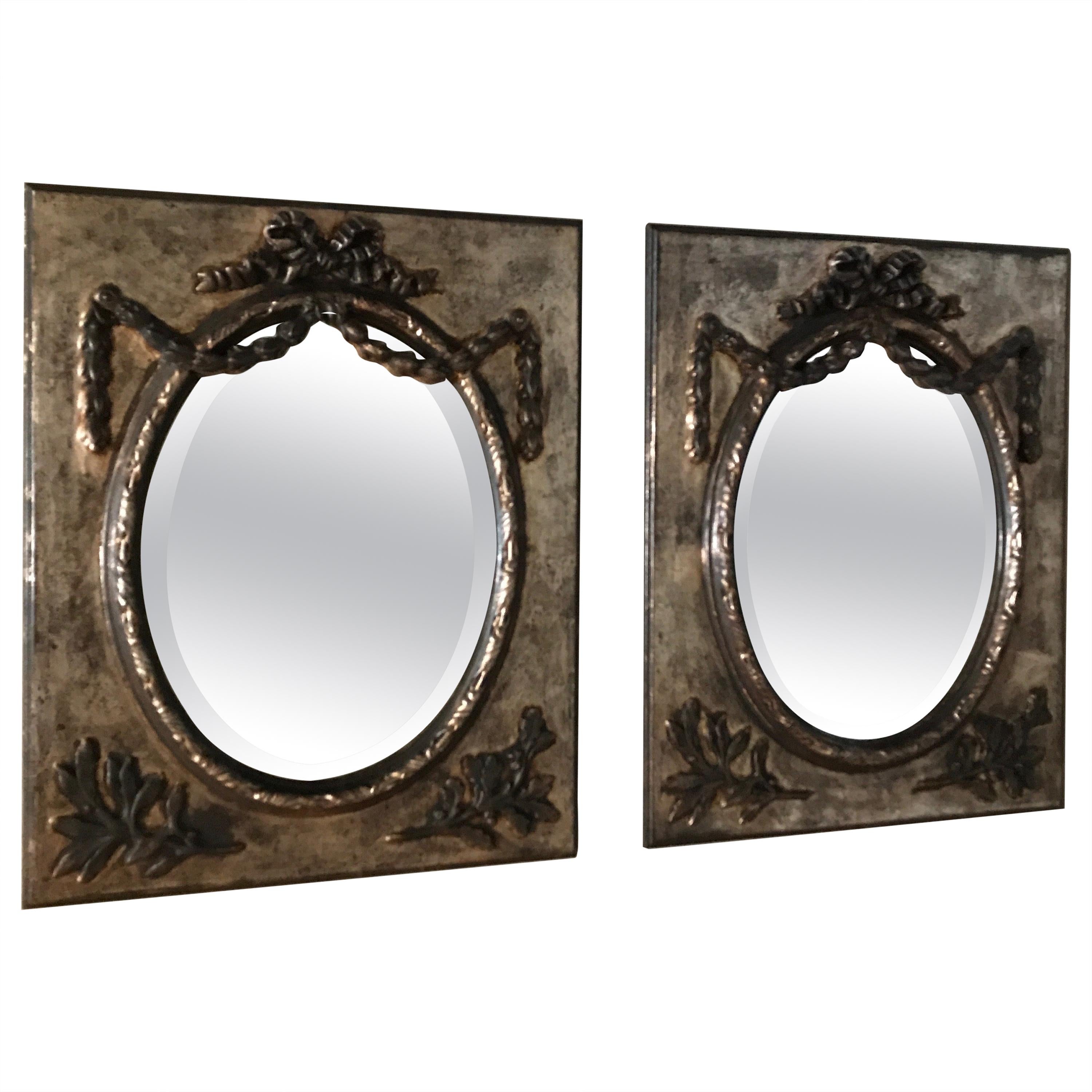 Pair of Rope and Swag Gilt Mirrors