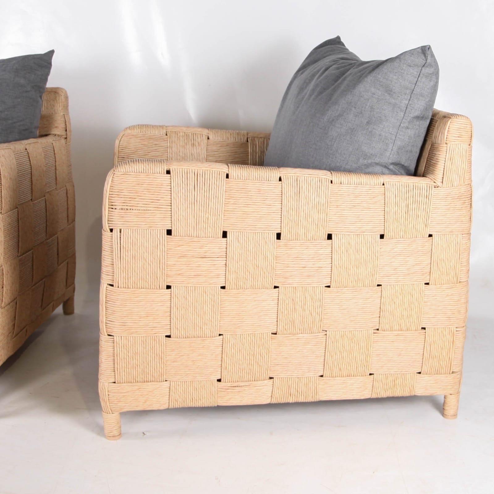 Paire de fauteuils en corde Bon état - En vente à Isle Sur Sorgue, FR