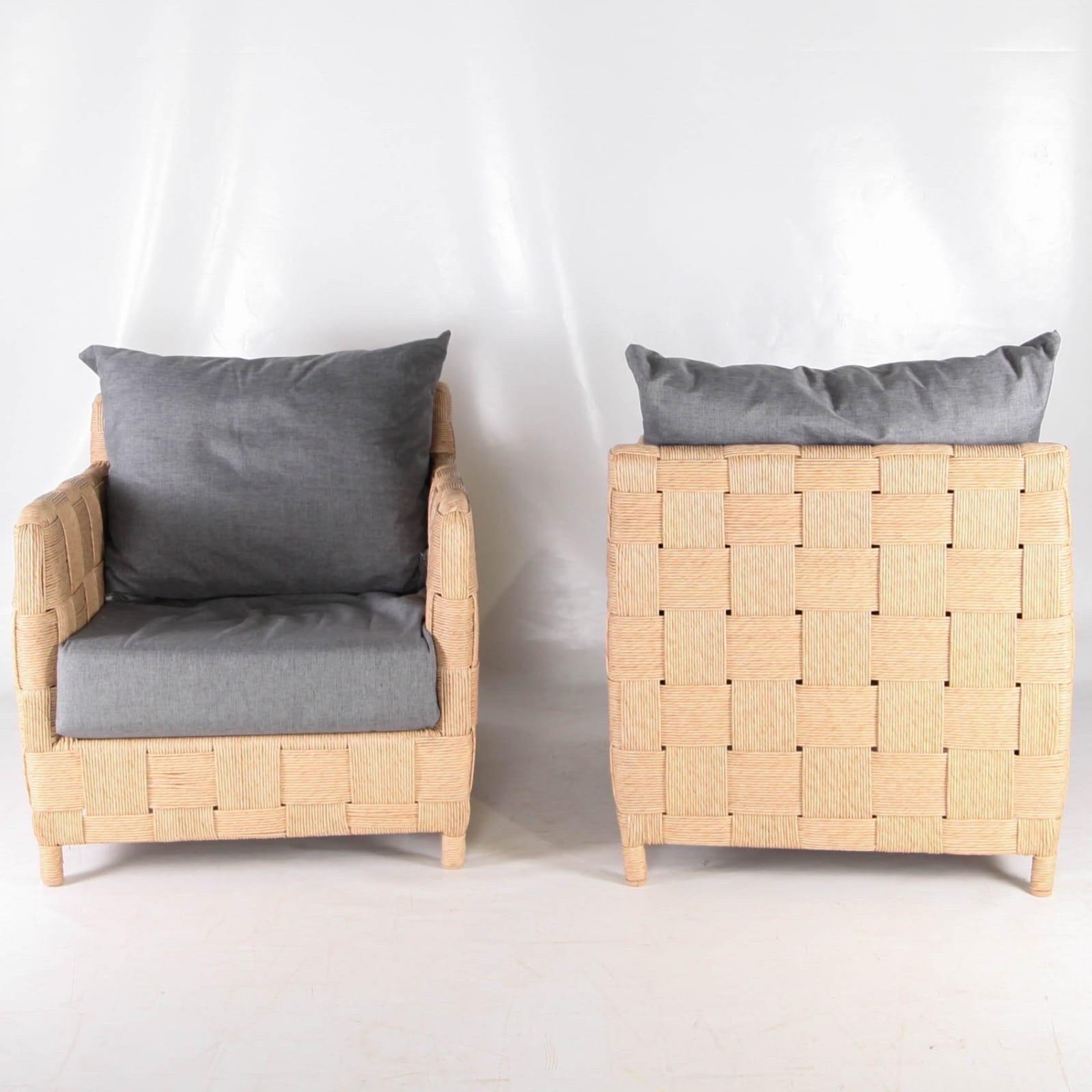 Paire de fauteuils en corde en vente 1