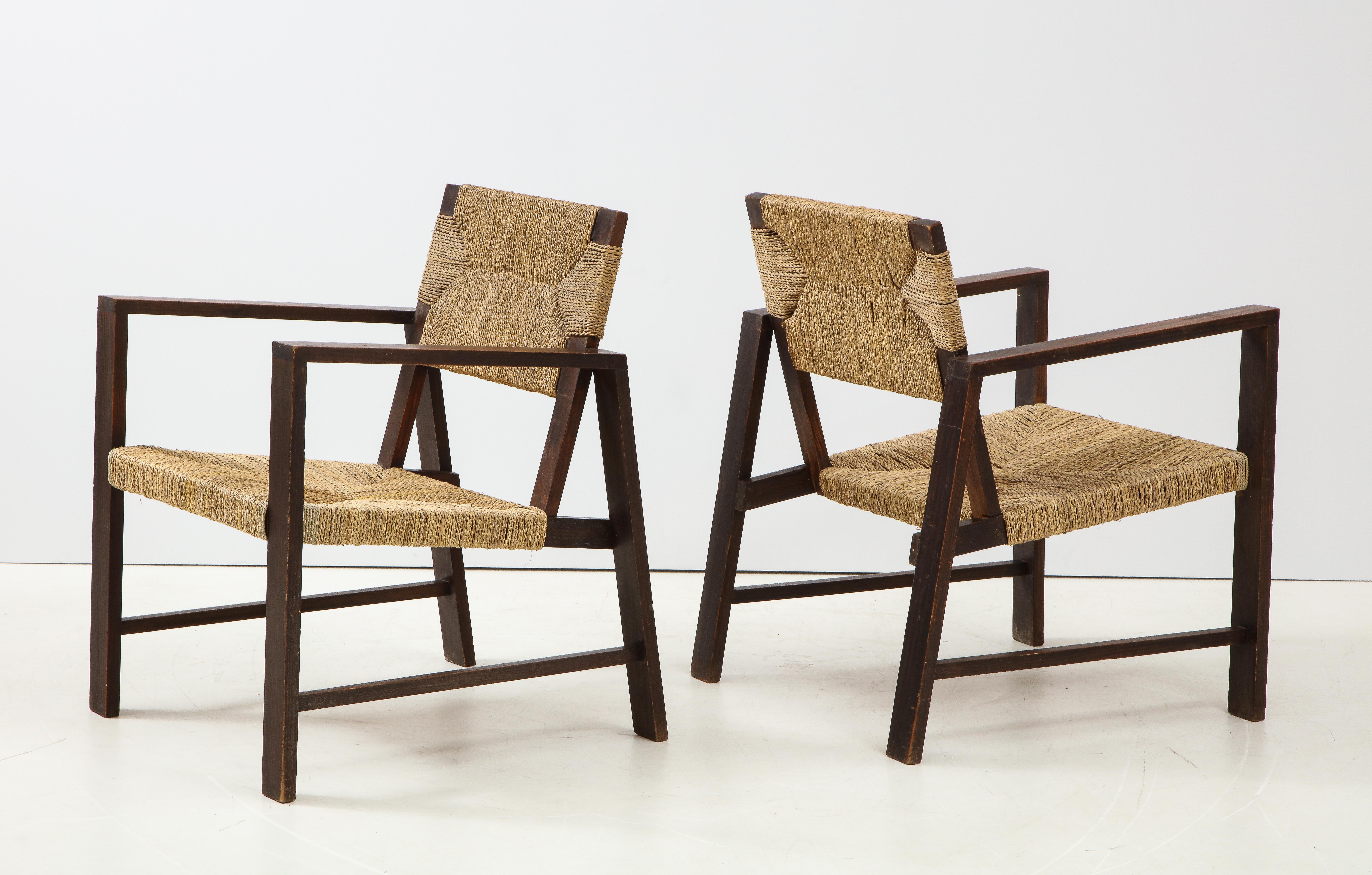 Pair of Rope Armchairs, France, circa 1925 3
