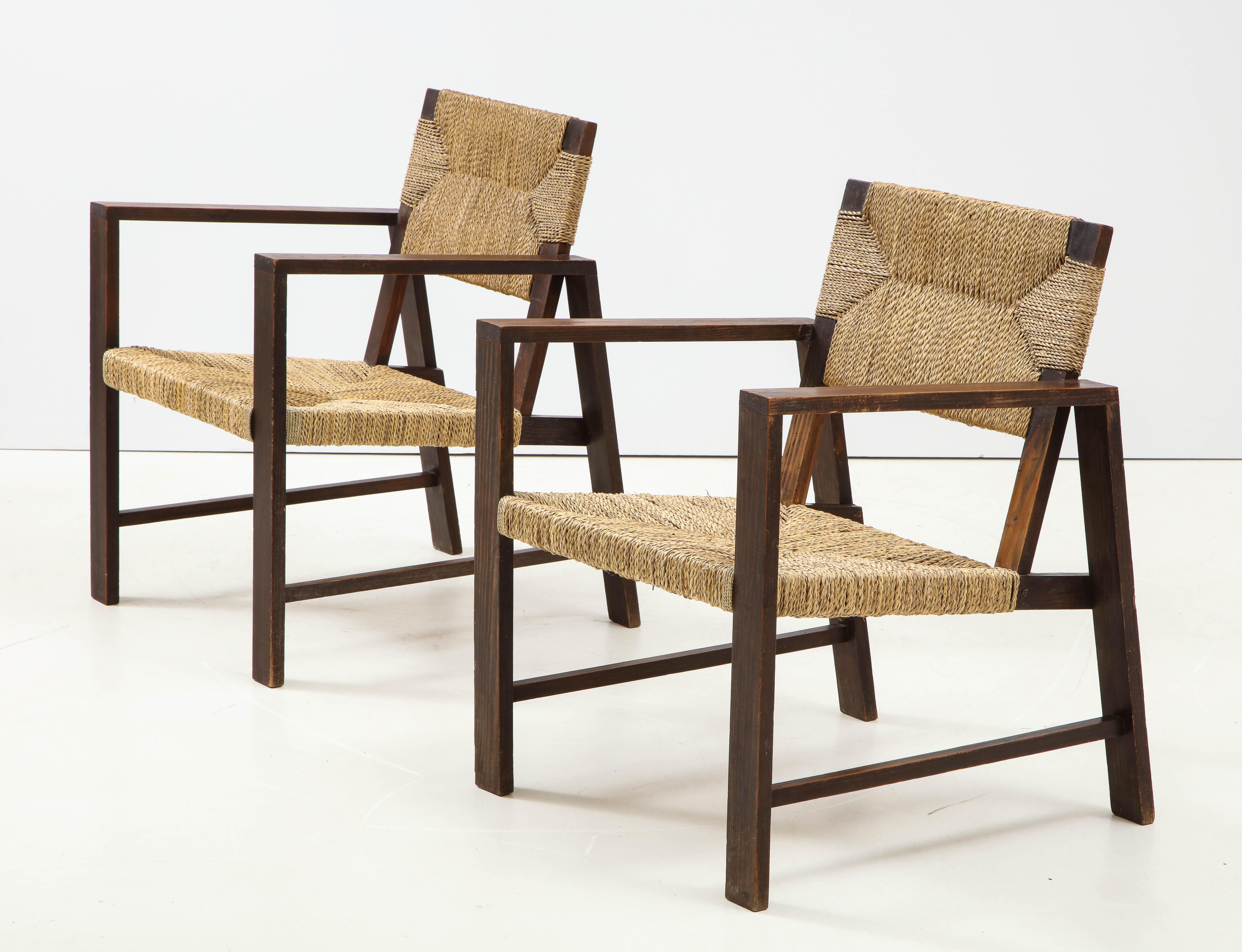 Pair of Rope Armchairs, France, circa 1925 4