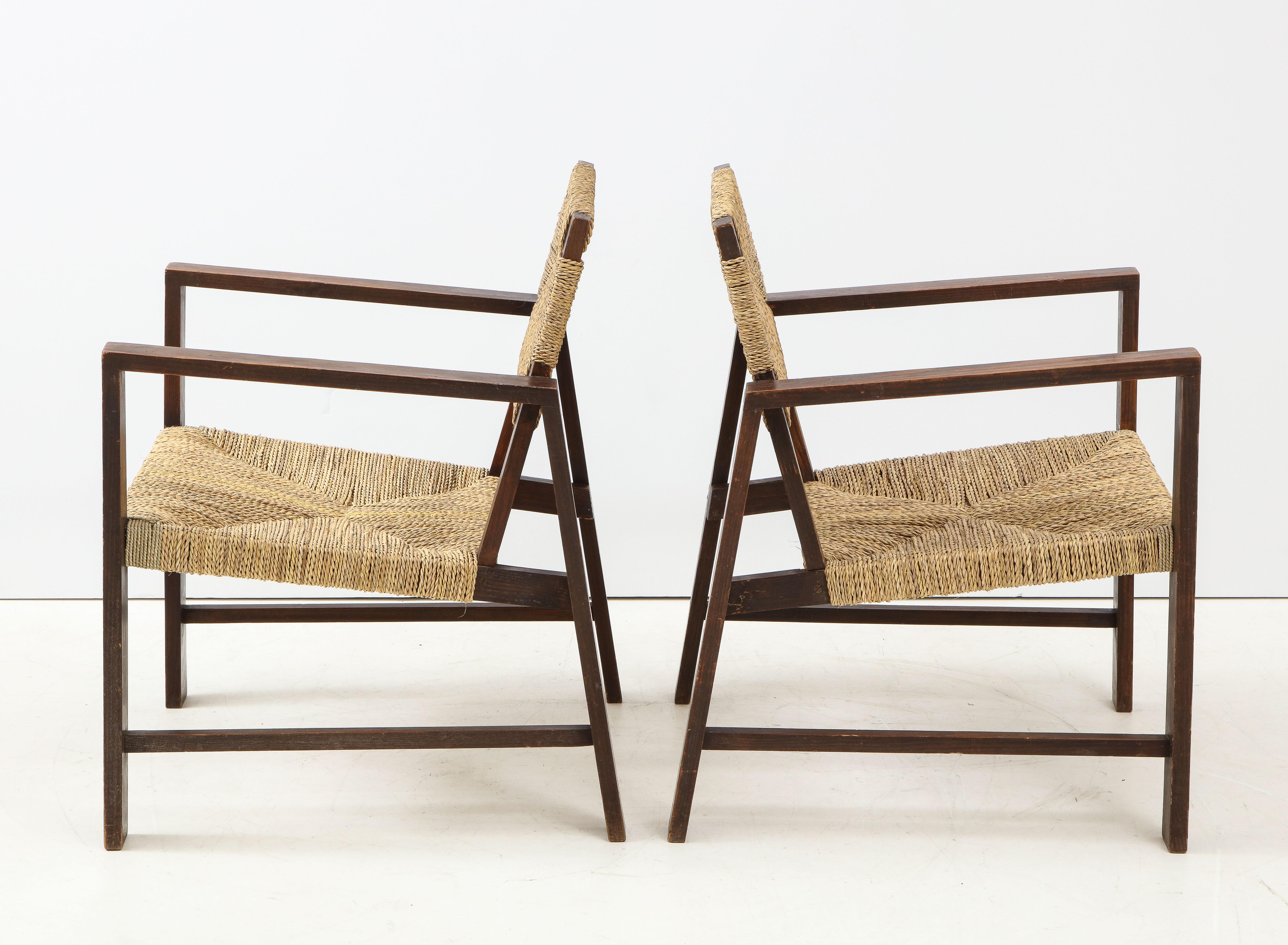 Pair of Rope Armchairs, France, circa 1925 1