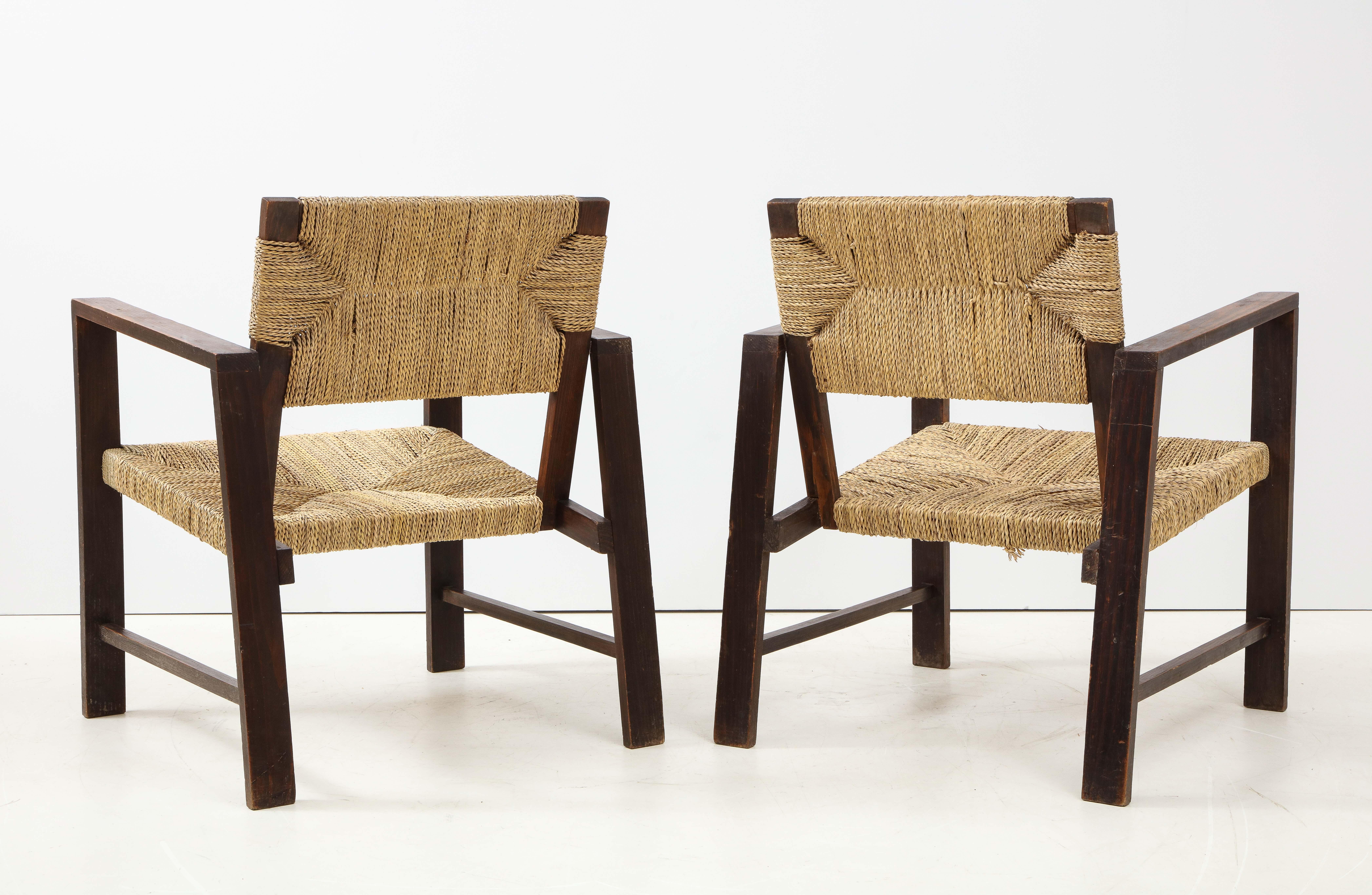 Pair of Rope Armchairs, France, circa 1925 2