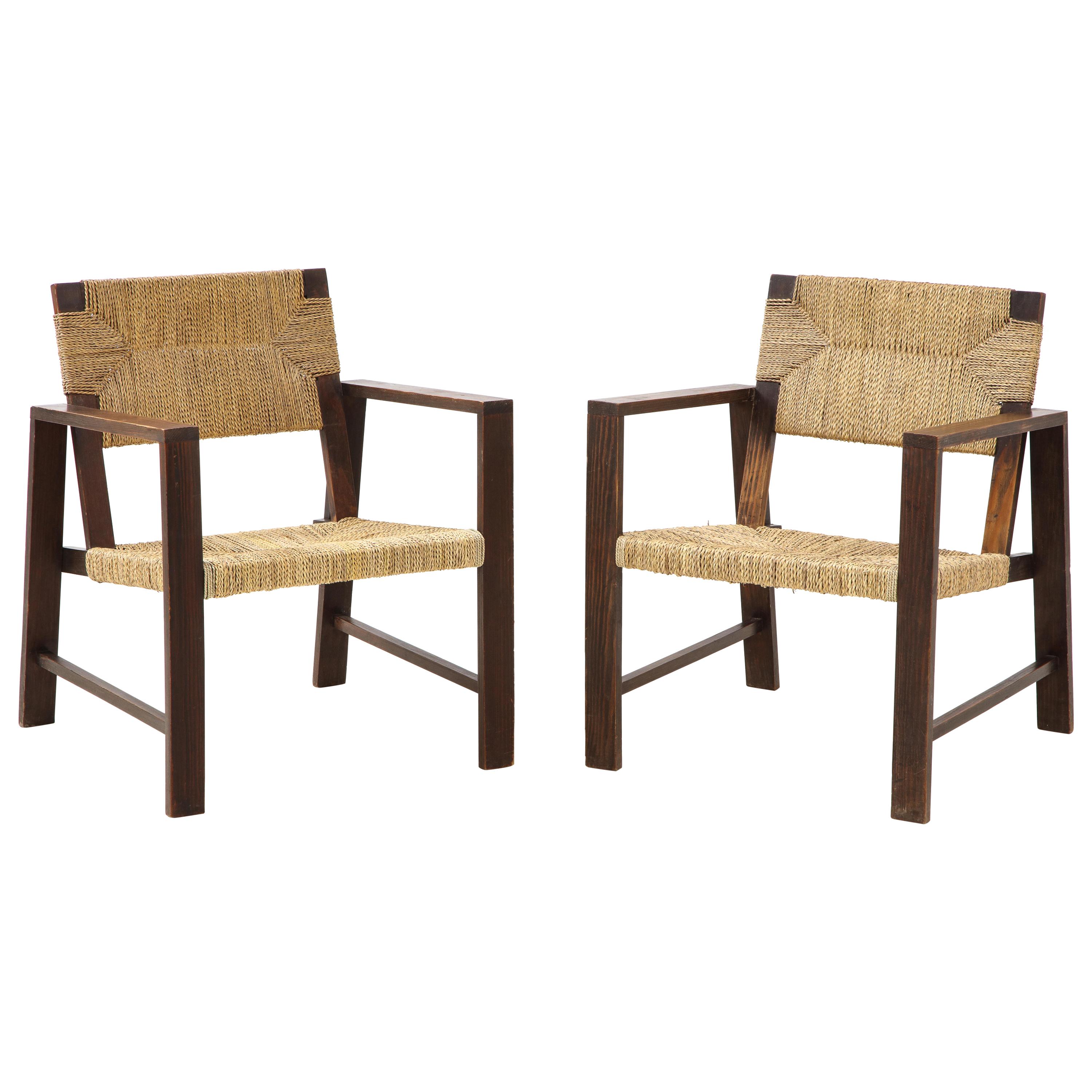 Pair of Rope Armchairs, France, circa 1925