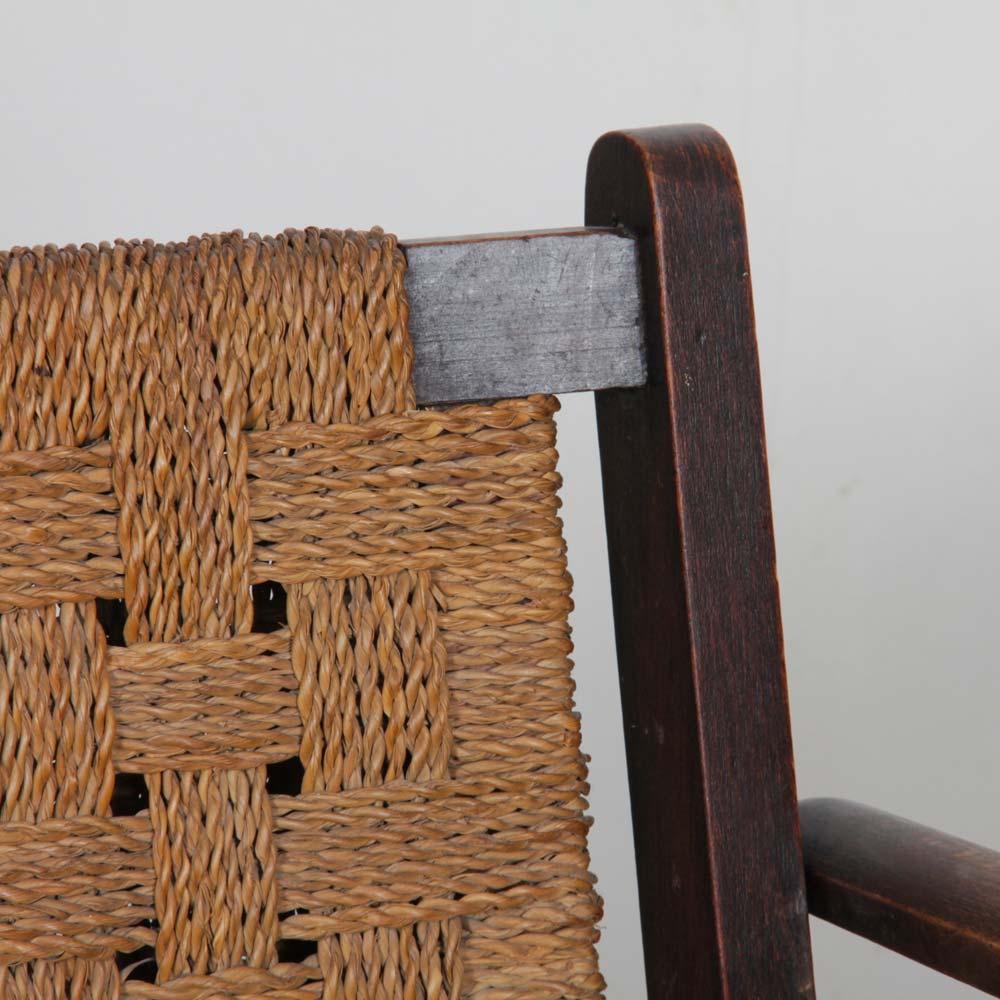 Pair of rope armchairs in the Audoux and Minet style, 1950s (Französisch) im Angebot