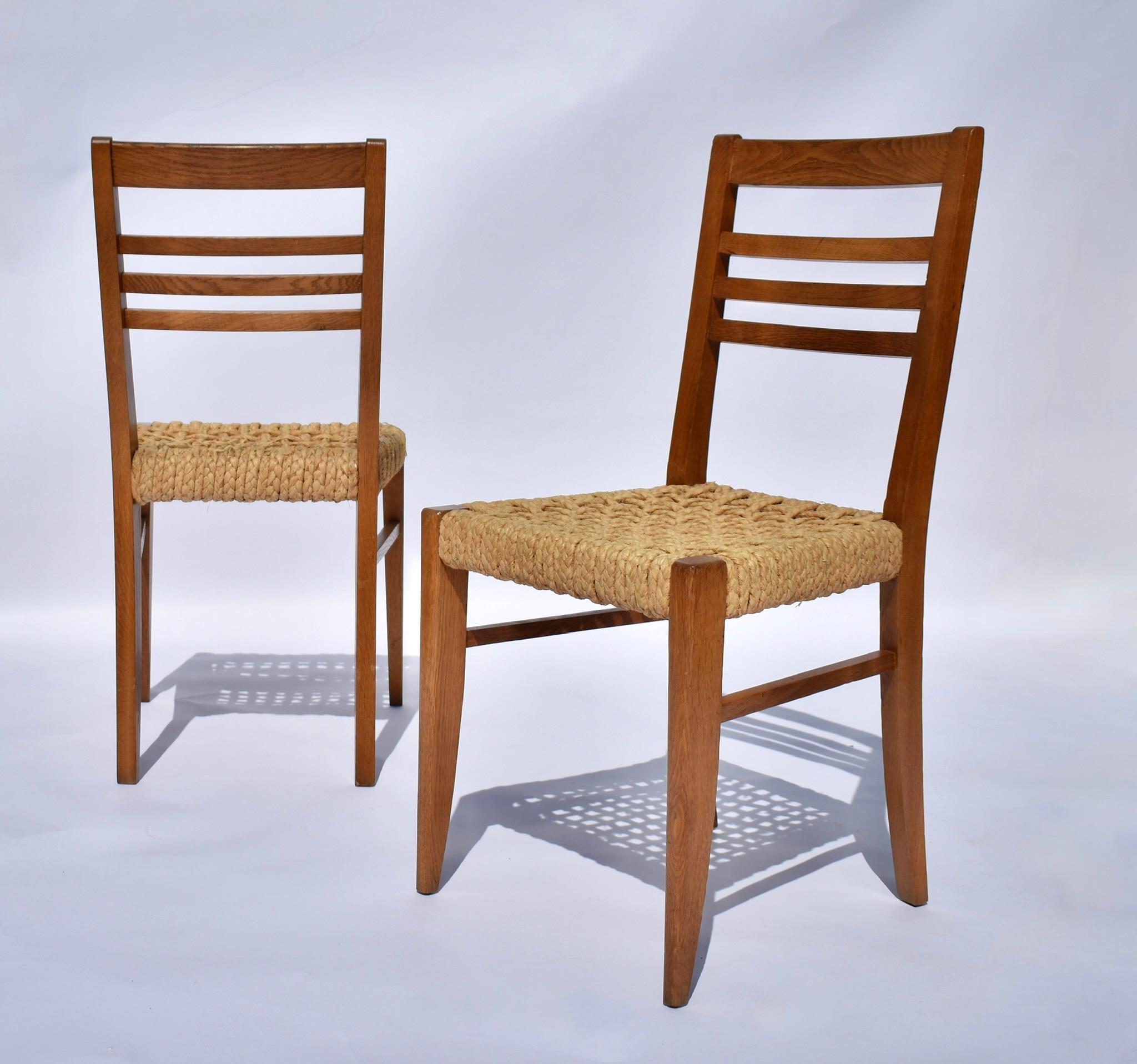 Paire de chaises en corde et Wood Wood par Frida Minet et Adrien Audoux pour Vibo Vesoul en vente 4