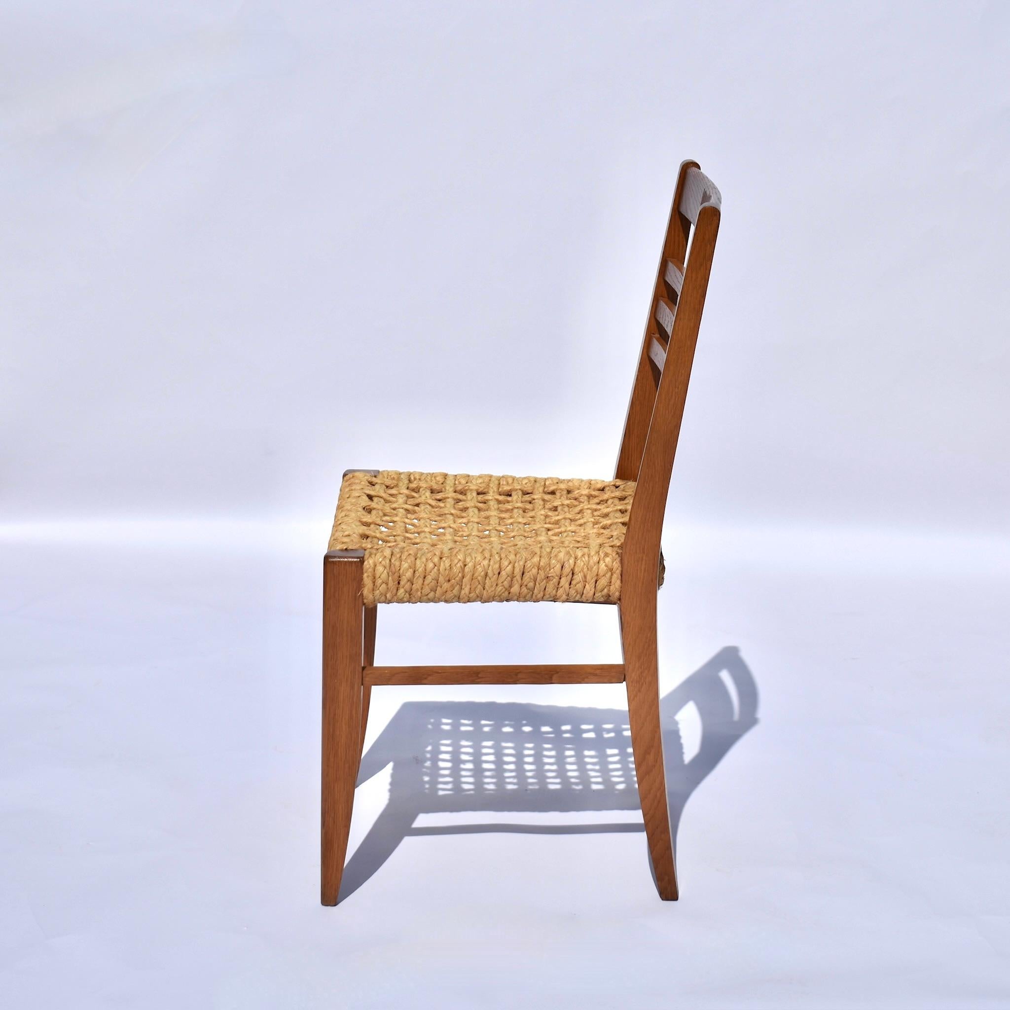 Français Paire de chaises en corde et Wood Wood par Frida Minet et Adrien Audoux pour Vibo Vesoul en vente