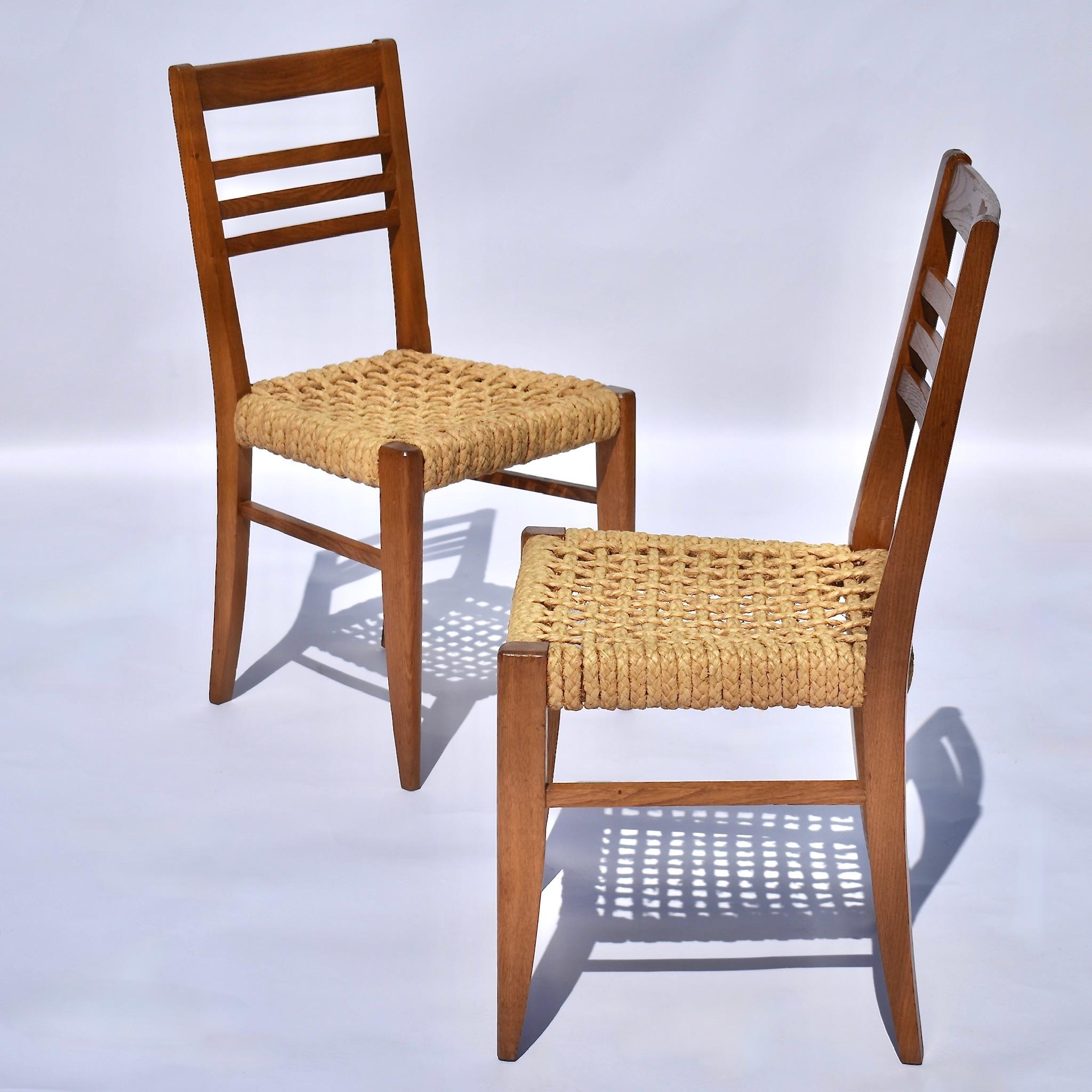 Paire de chaises en corde et Wood Wood par Frida Minet et Adrien Audoux pour Vibo Vesoul en vente 3