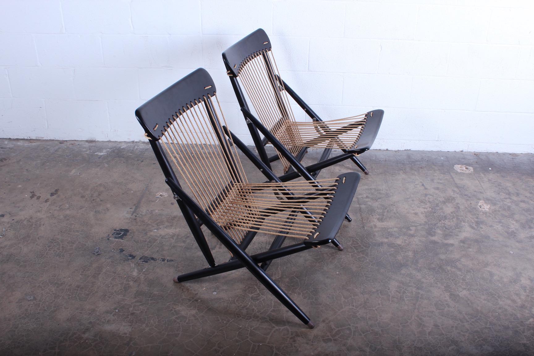 Pair of Rope Chairs by Maruni of Japan 6