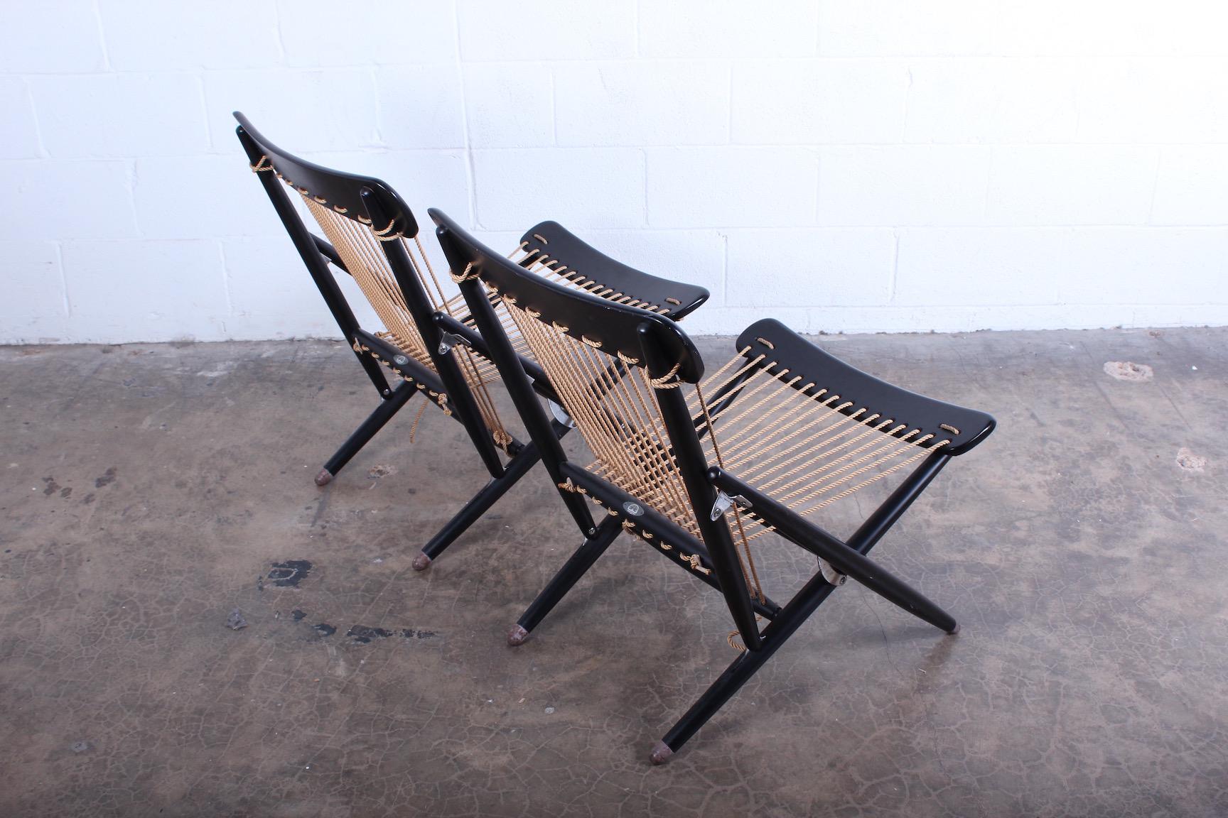 Pair of Rope Chairs by Maruni of Japan 9