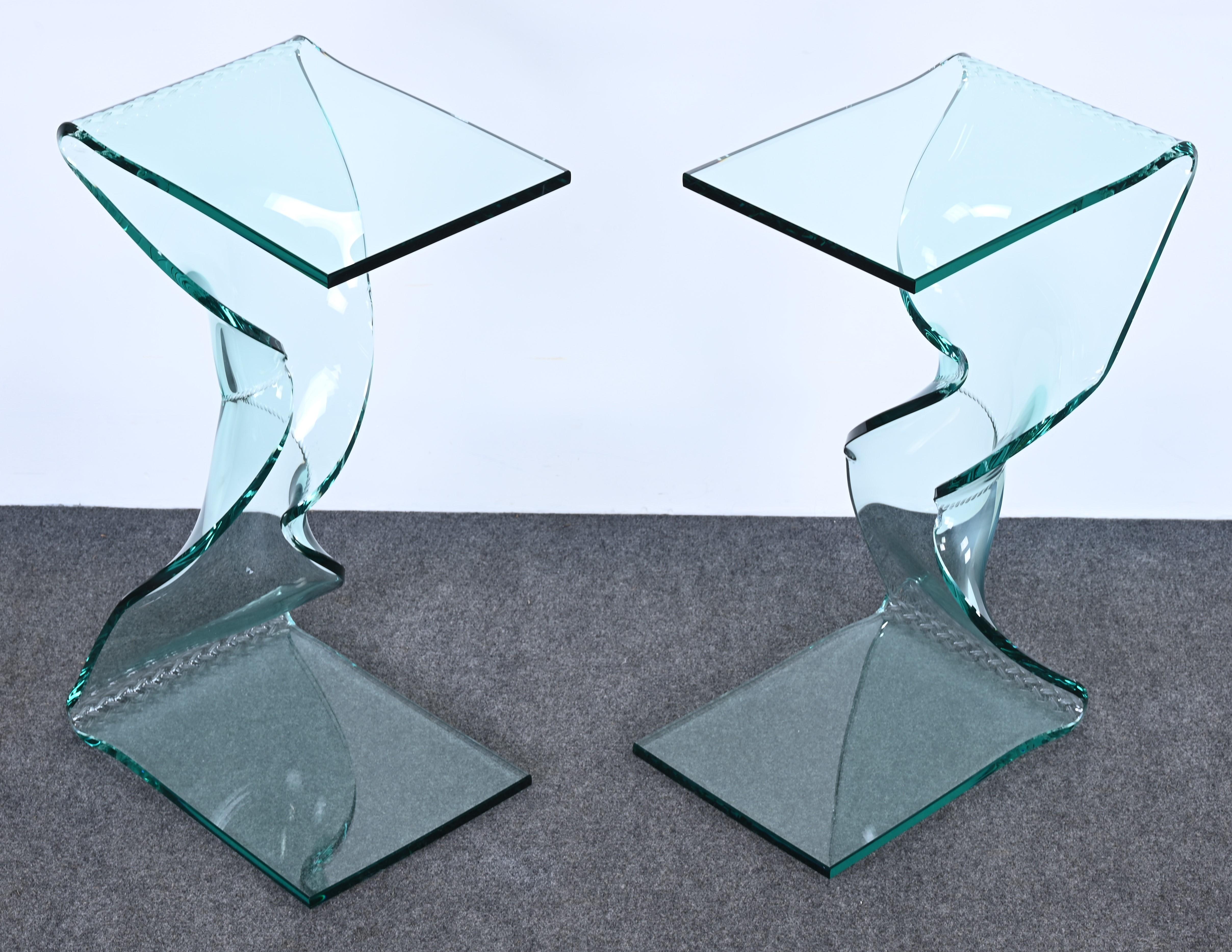 A pair of fantastic handmade glass 