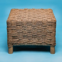 Hand-Woven Rope Stools, Adam Style, Italian Design, Pair, 21st Century
