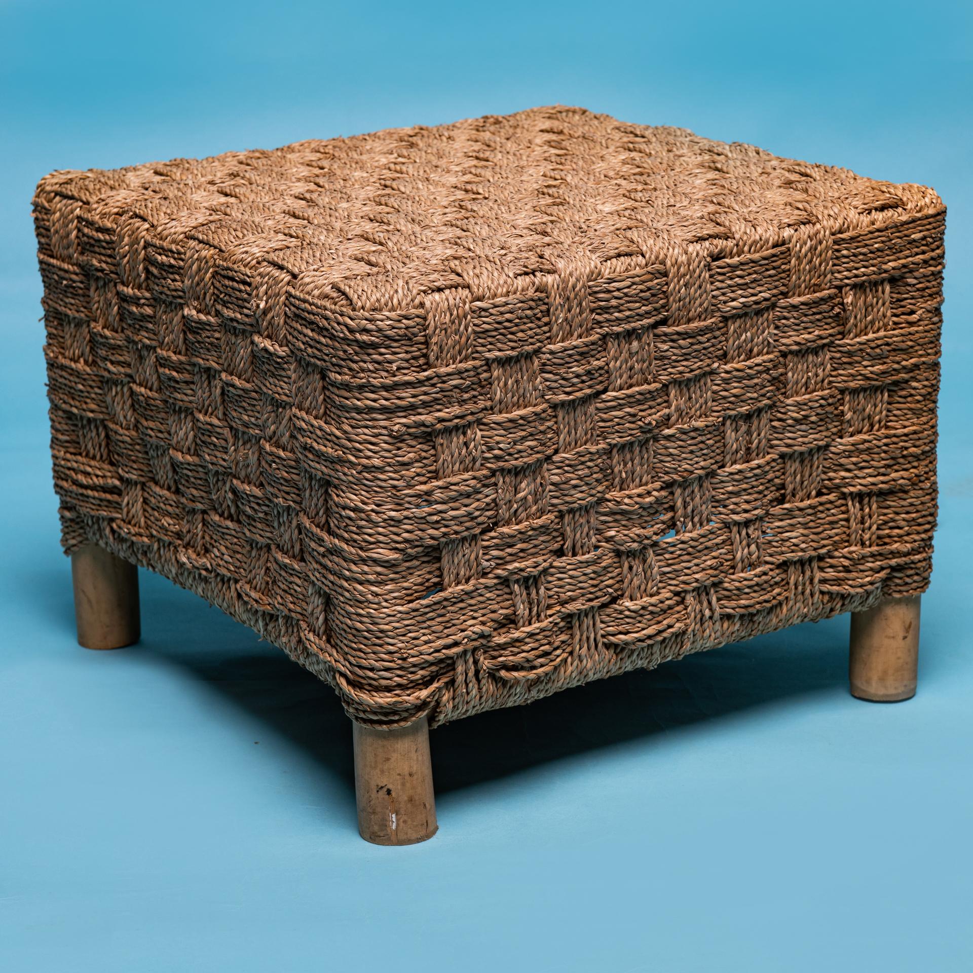 Hand-Woven Pair of Rope Stools For Sale