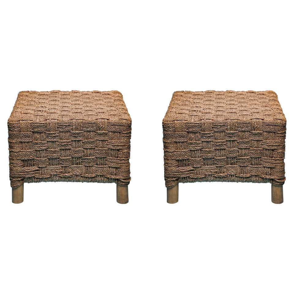 French Gilt Metal Rope Twist Stool For Sale at 1stDibs