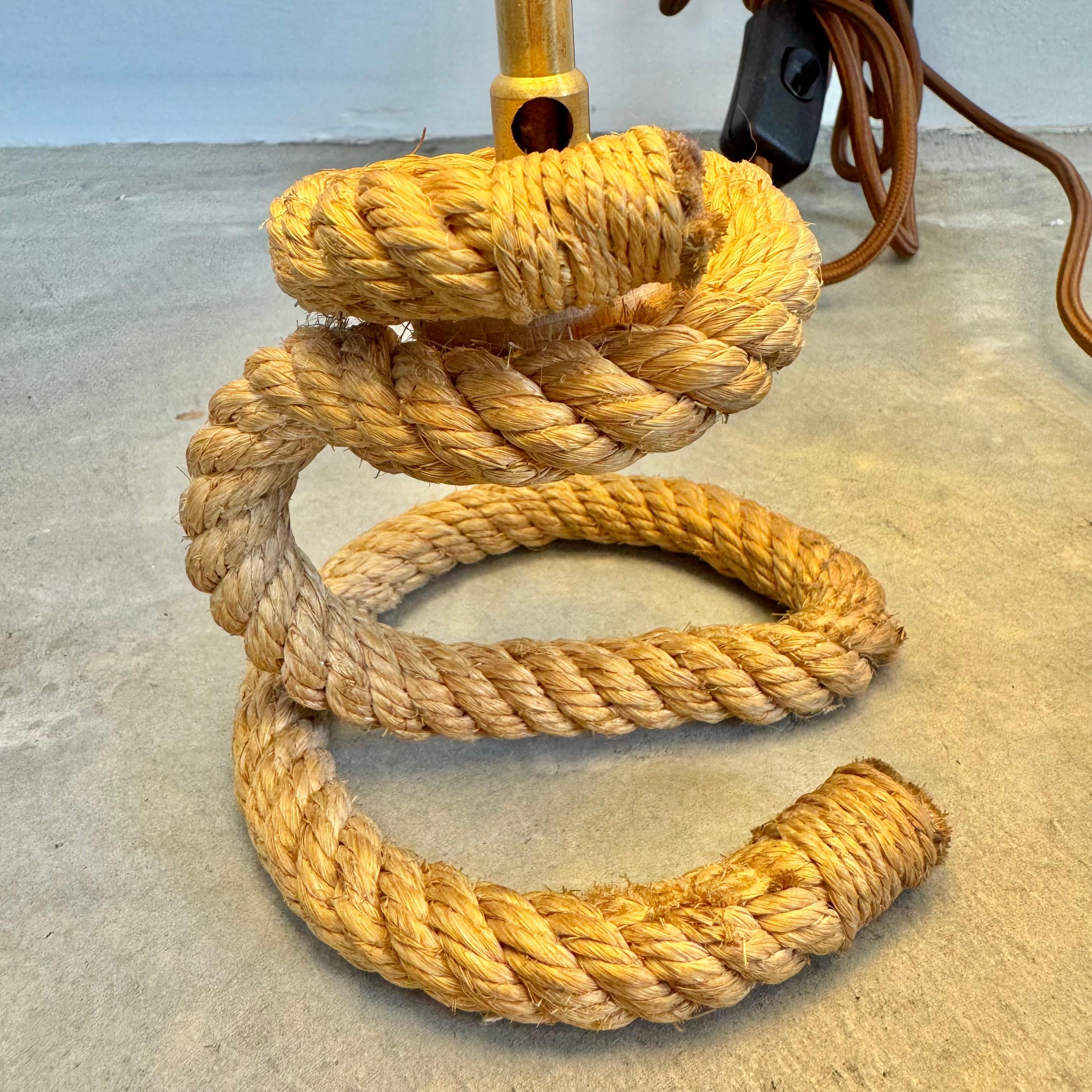 Pair of Rope Table Lamps in the Style of Audoux Minet, 1980s France For Sale 7