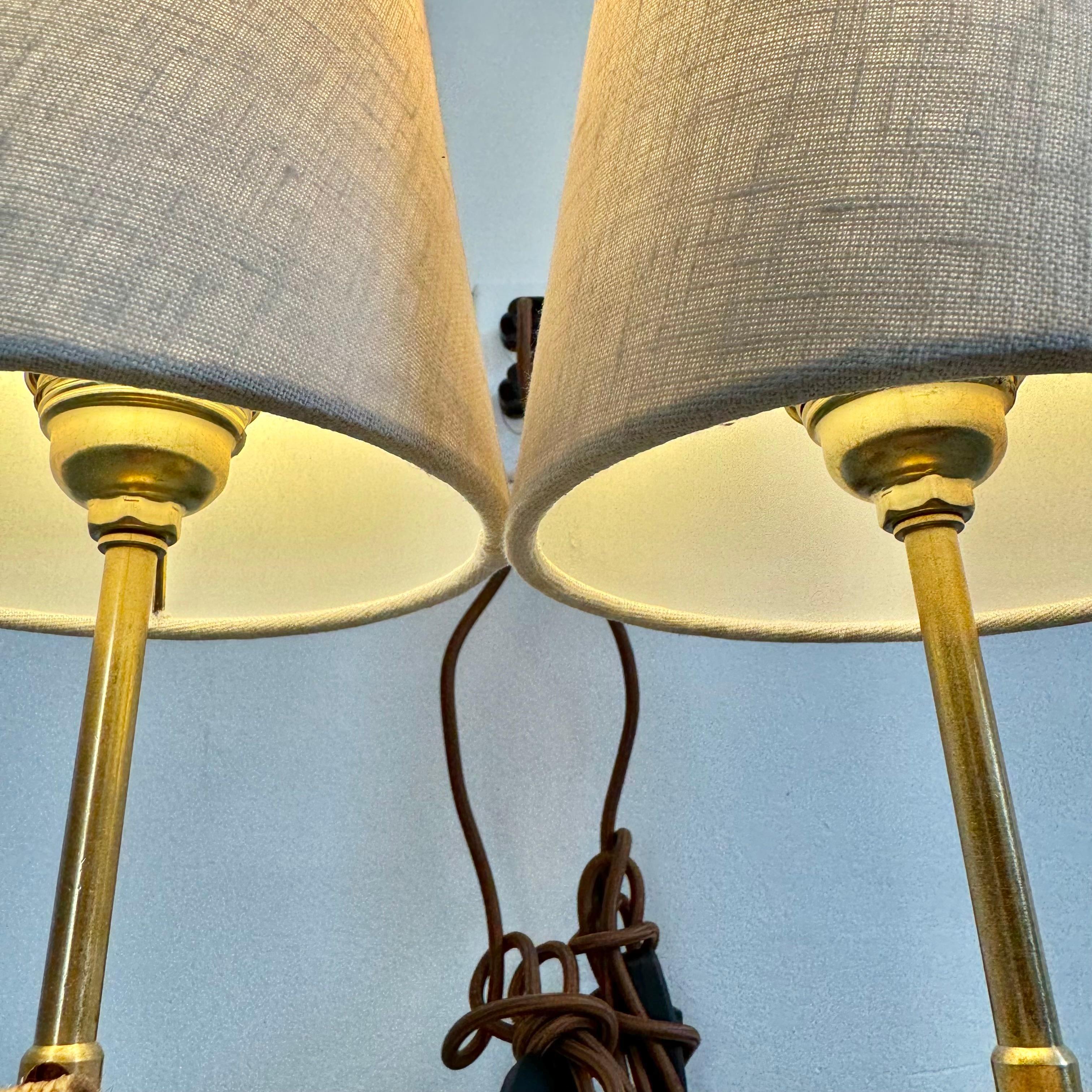 Pair of Rope Table Lamps in the Style of Audoux Minet, 1980s France For Sale 8