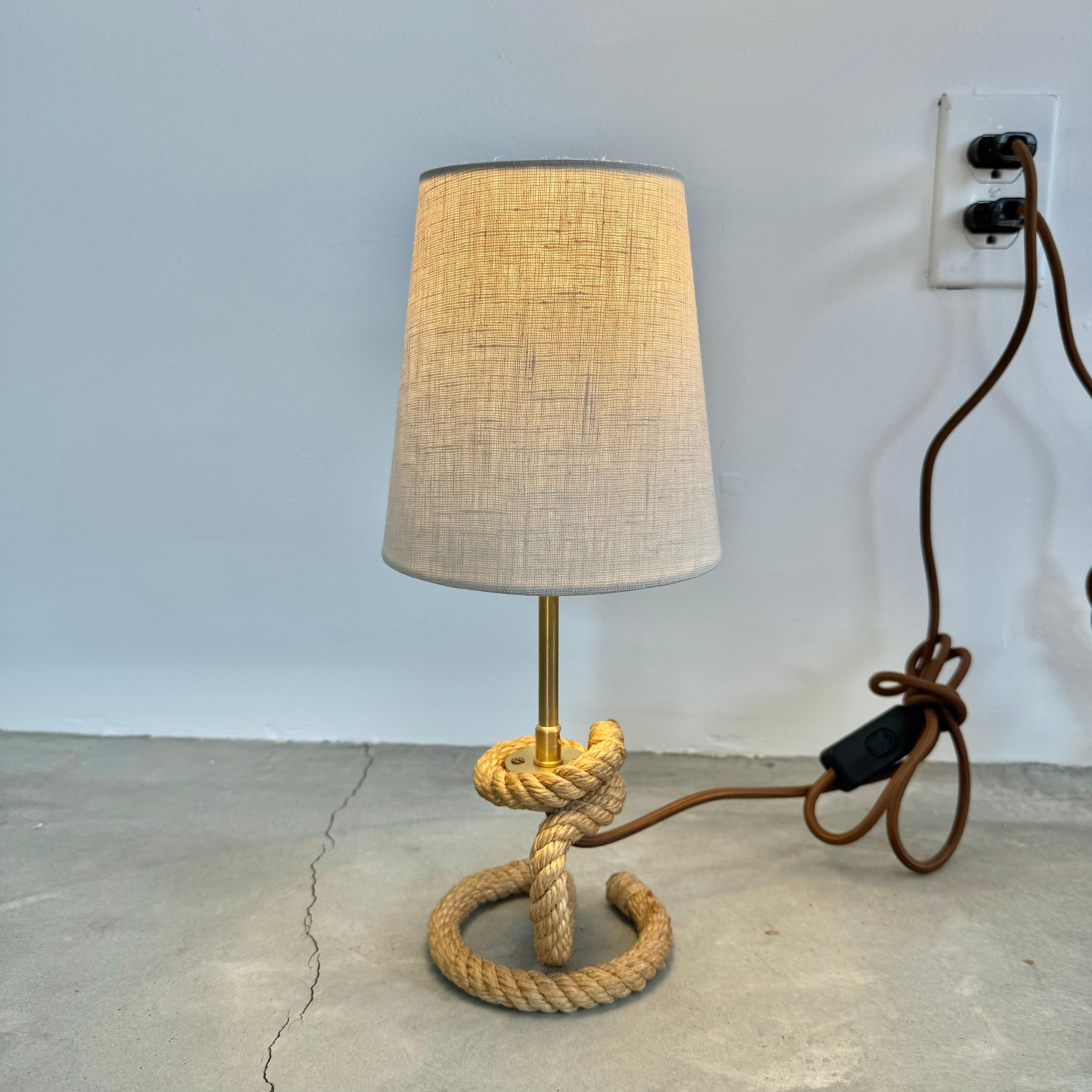 Fin du 20e siècle Paire de lampes de table en corde dans le style d'Audoux Minet, 1980 France en vente