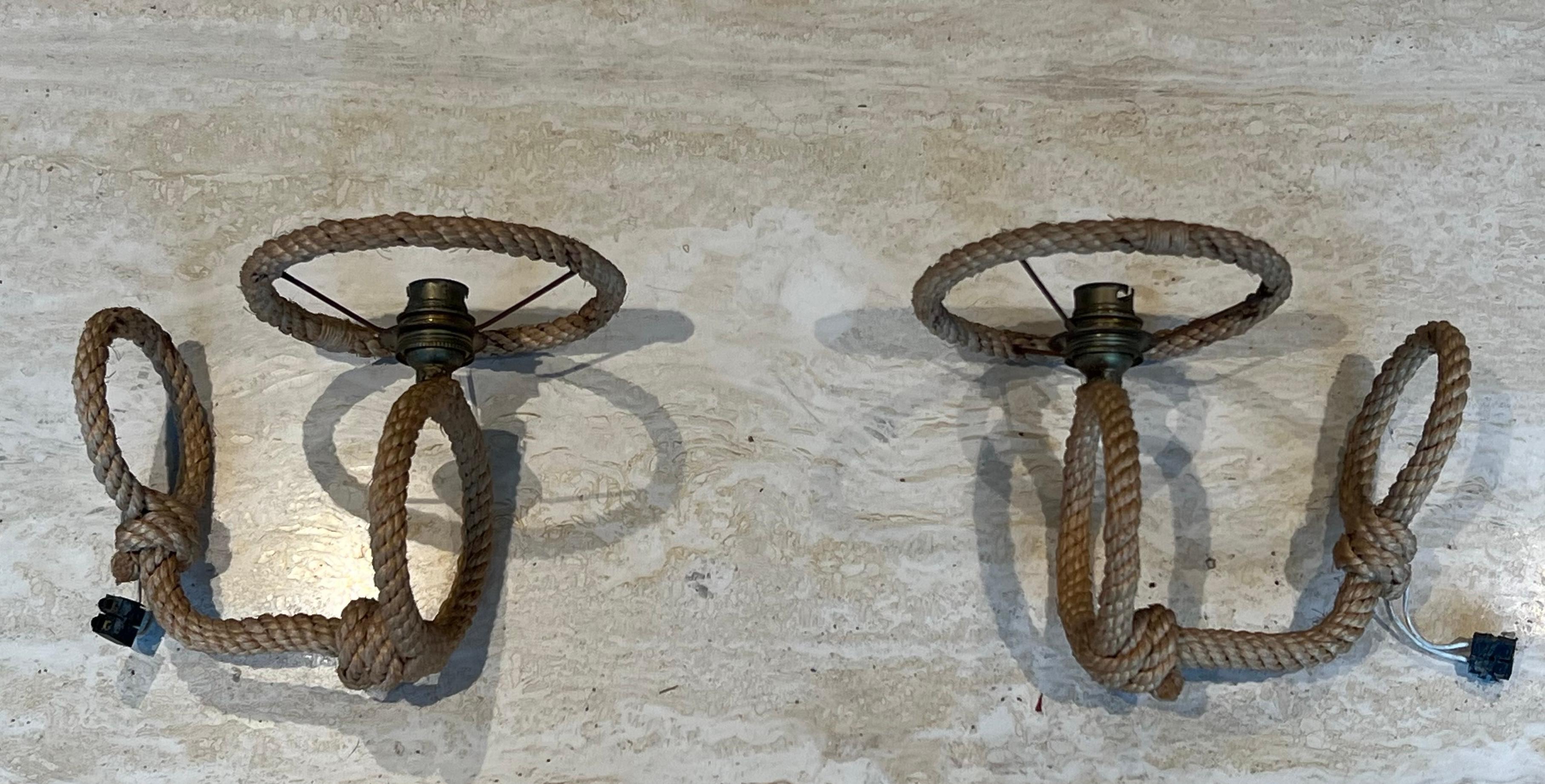 Pareja de apliques de cuerda de Audoux Minet en venta 4