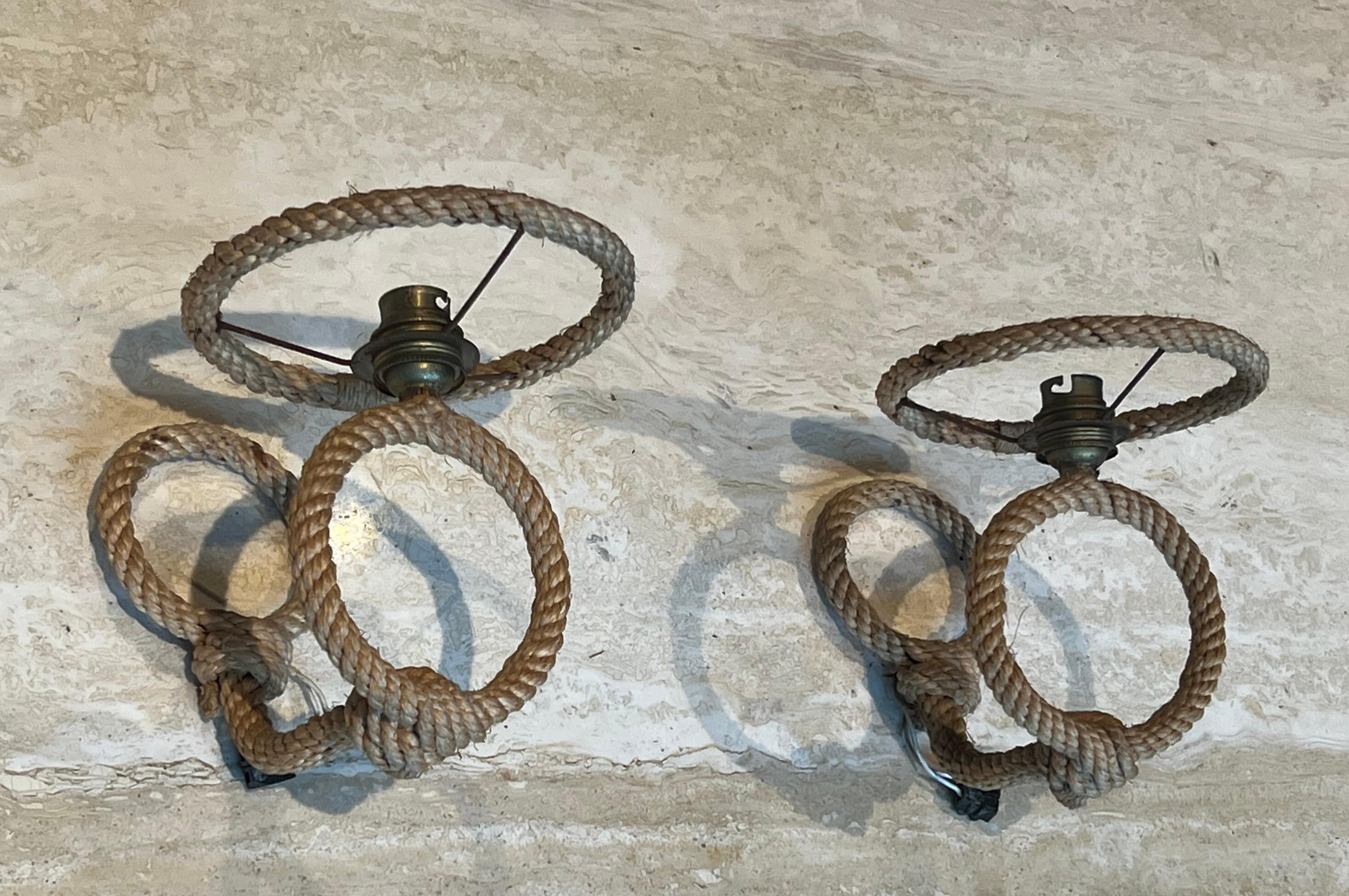 Pareja de apliques de cuerda de Audoux Minet en venta 5