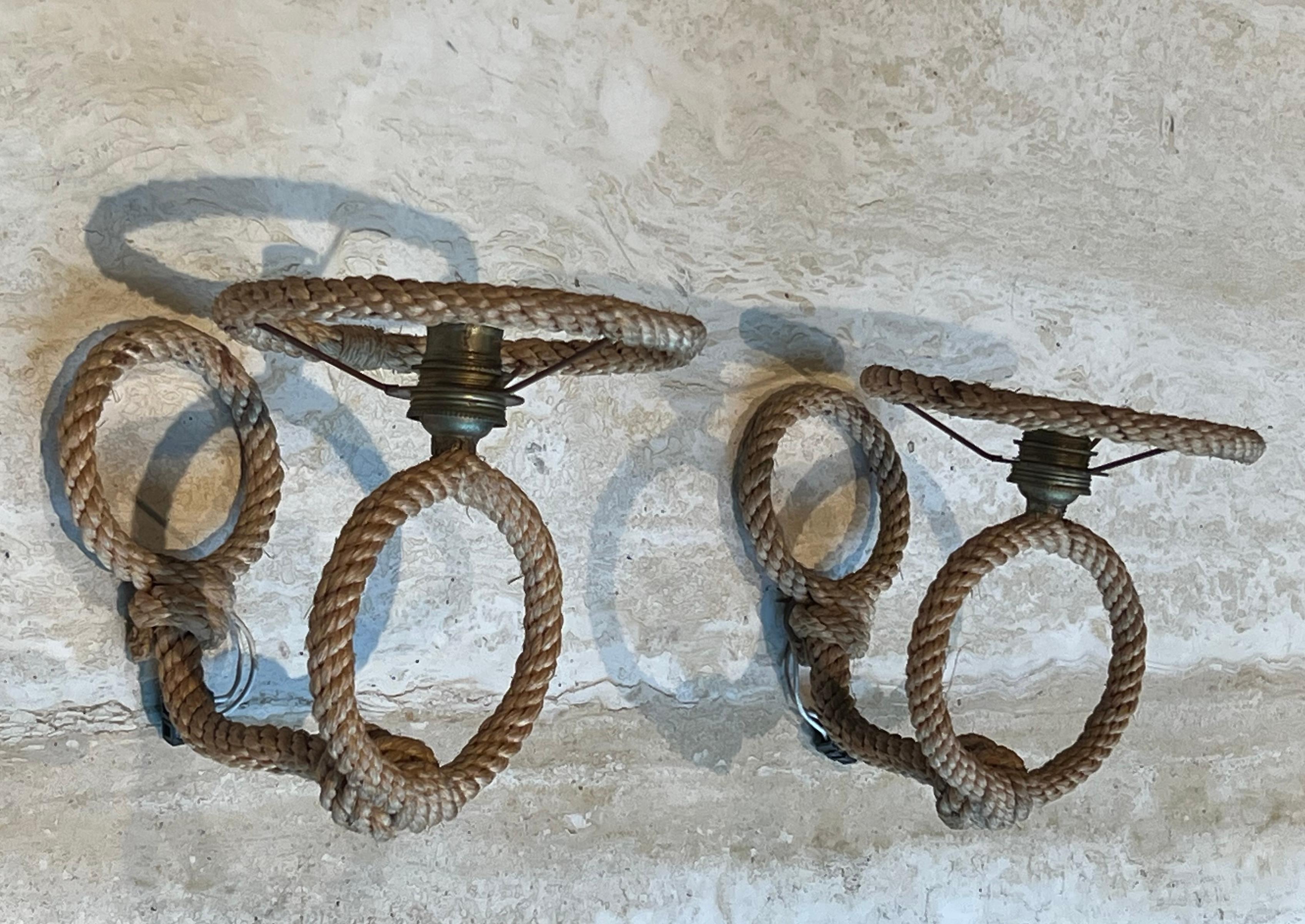 Pareja de apliques de cuerda de Audoux Minet en venta 6
