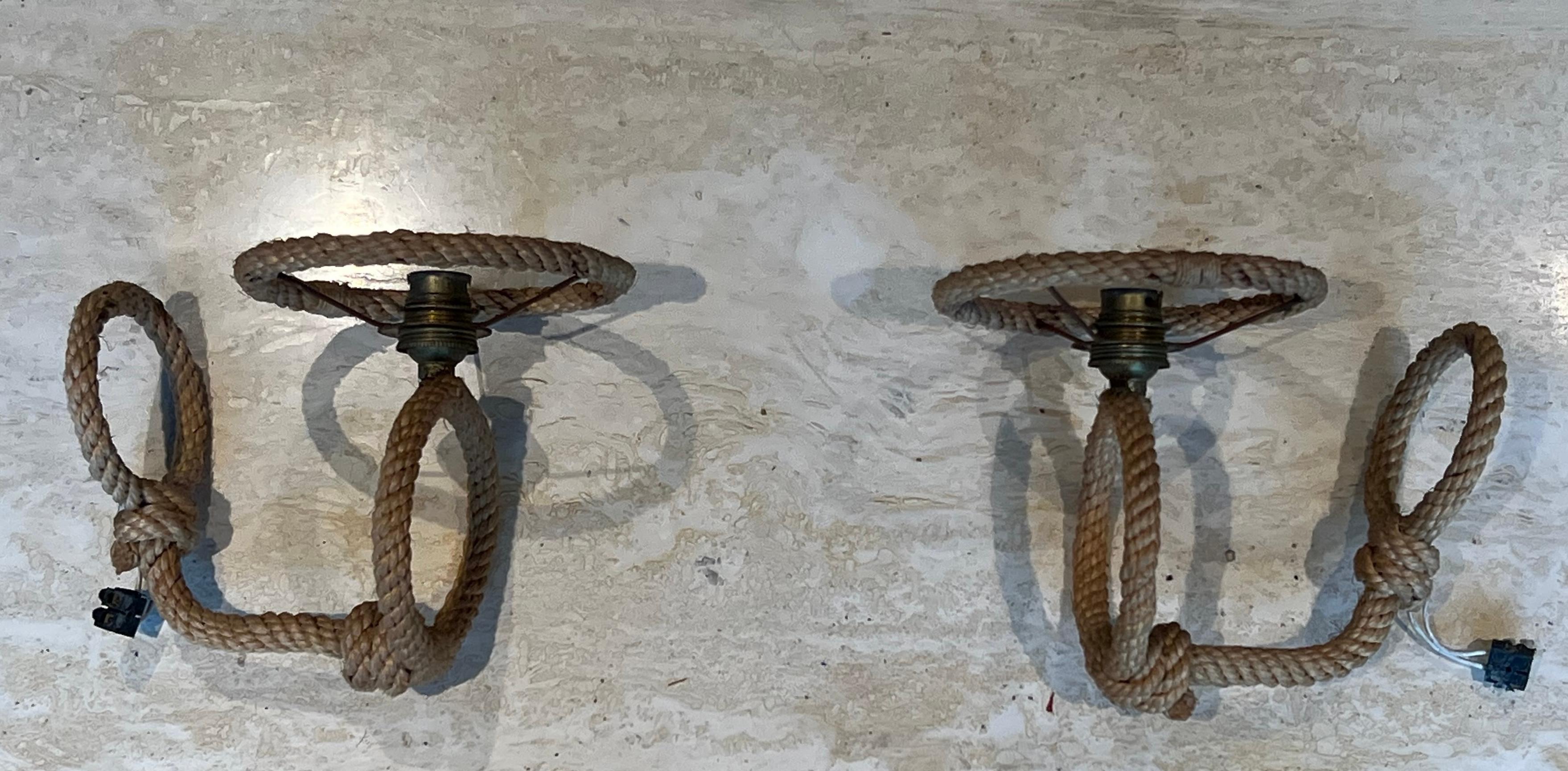 Pareja de apliques de cuerda de Audoux Minet en venta 12