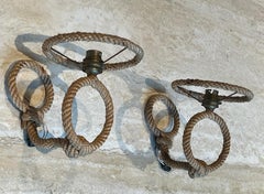 Pair of Rope Wall Sconces by Audoux Minet